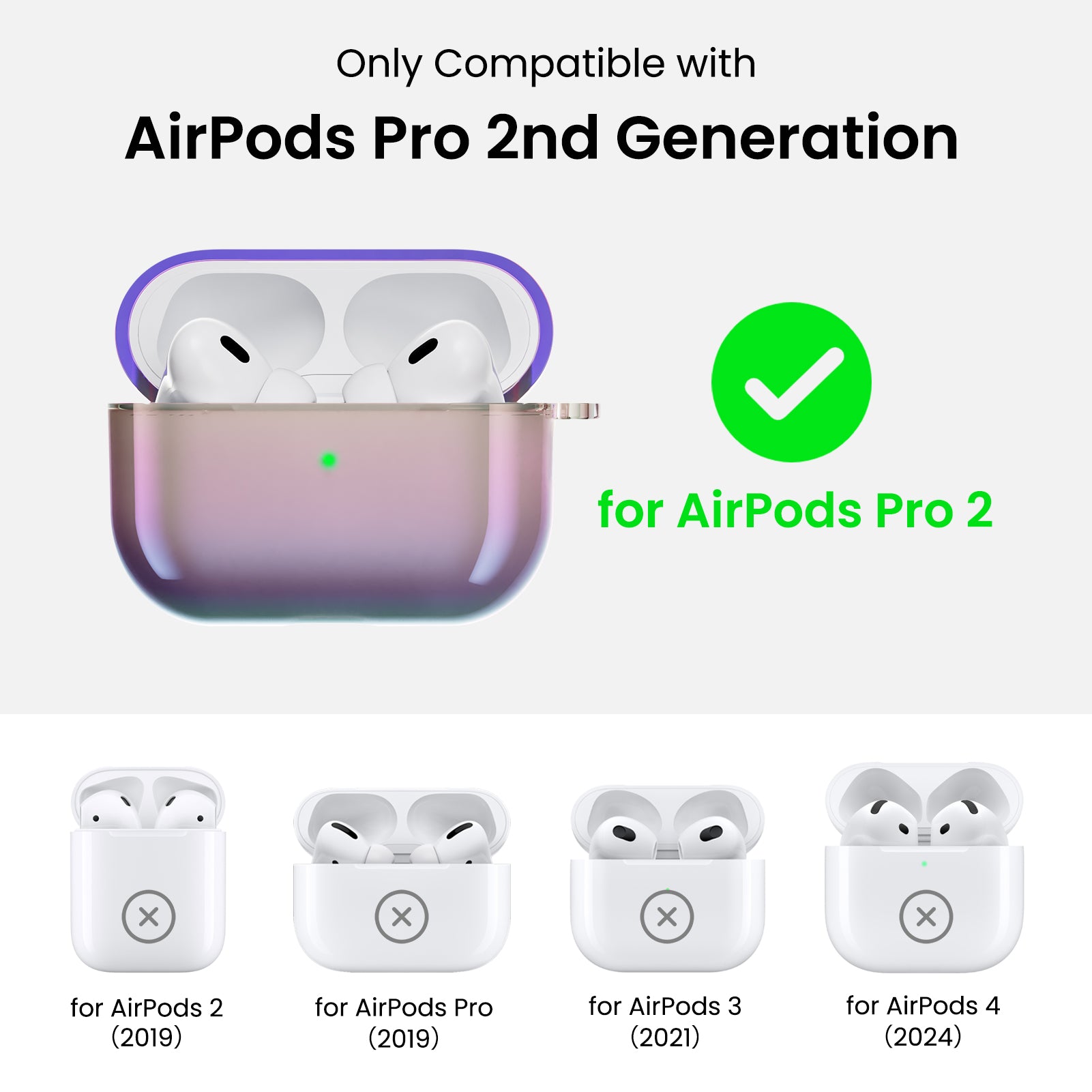 Iridescent AirPods Pro 2 with Lanyard
