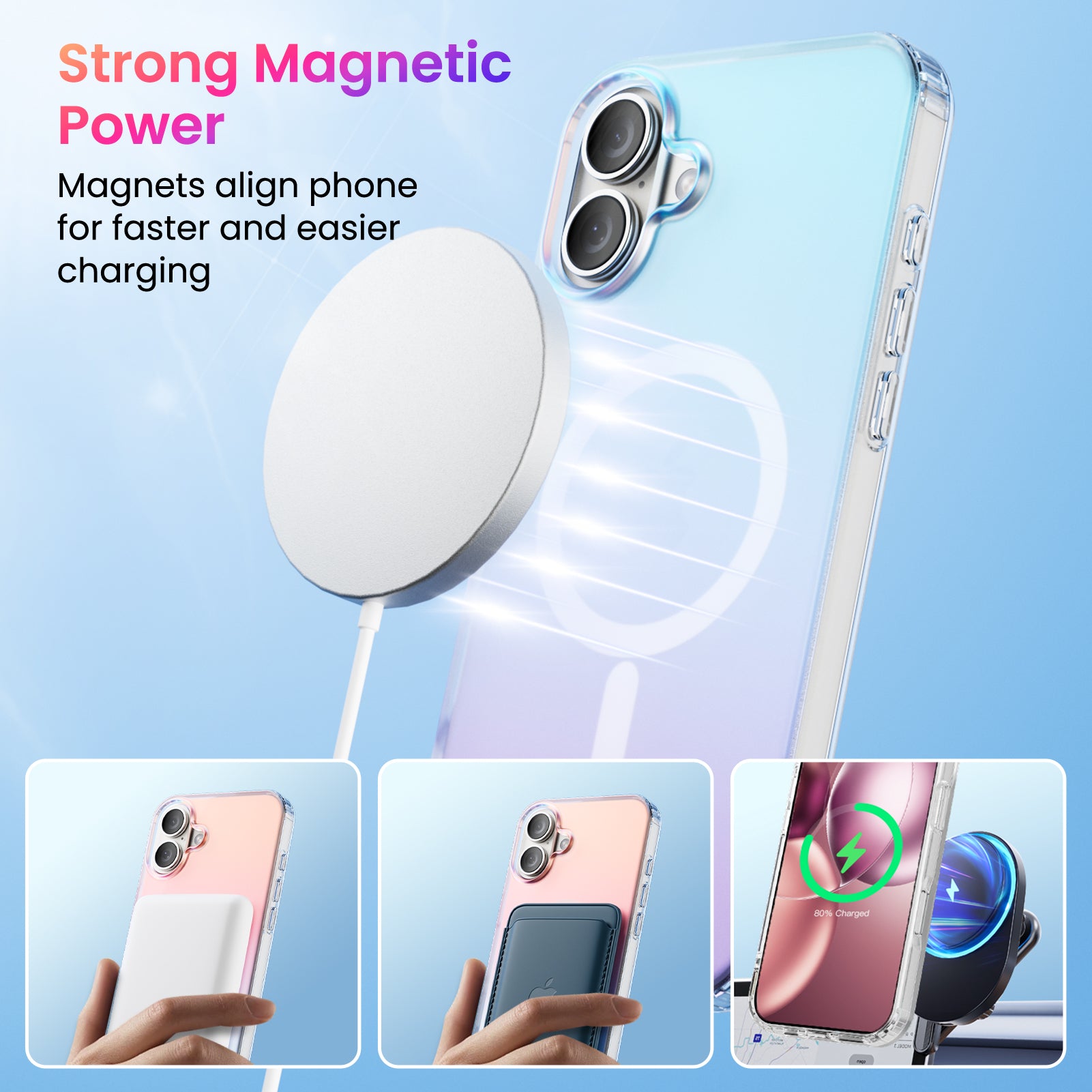 Hue for iPhone 16 Series, Fluorescent Gradient, Compatible with Magsafe
