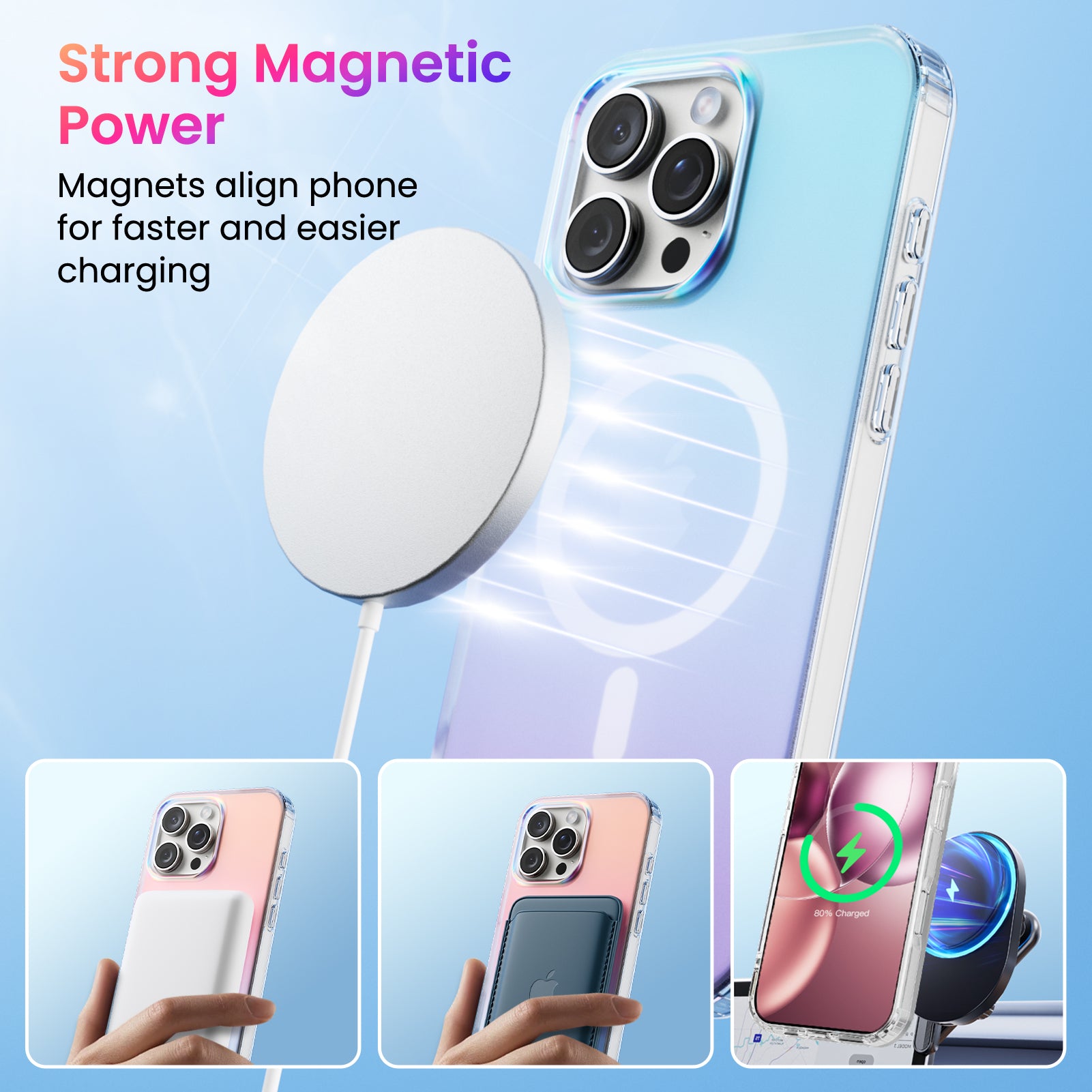 Hue for iPhone 16 Series, Fluorescent Gradient, Compatible with Magsafe