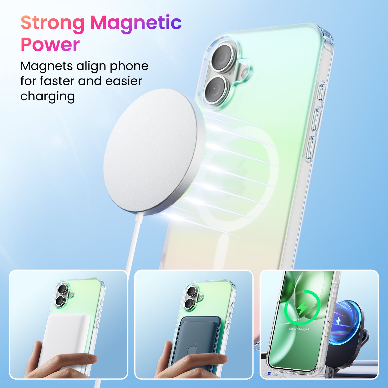 Hue for iPhone 16 Series, Fluorescent Gradient, Compatible with Magsafe