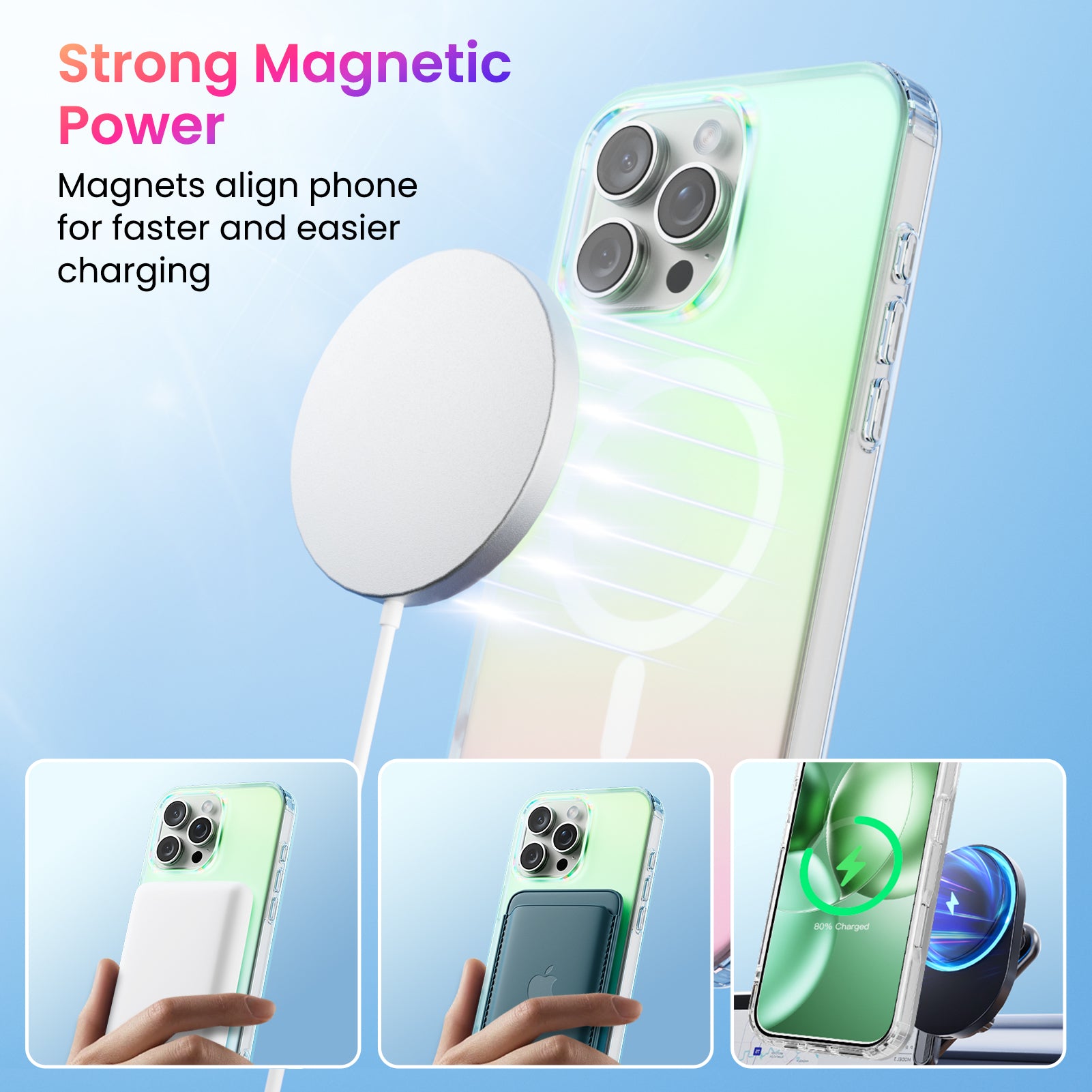 Hue for iPhone 16 Series, Fluorescent Gradient, Compatible with Magsafe