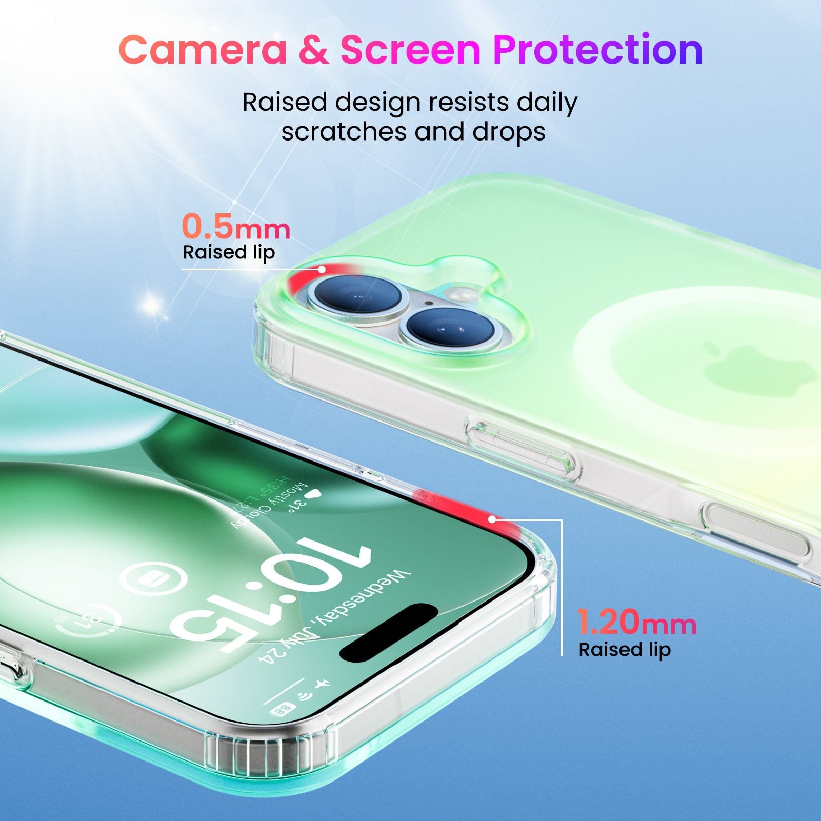 Hue for iPhone 16 Series, Fluorescent Gradient, Compatible with Magsafe