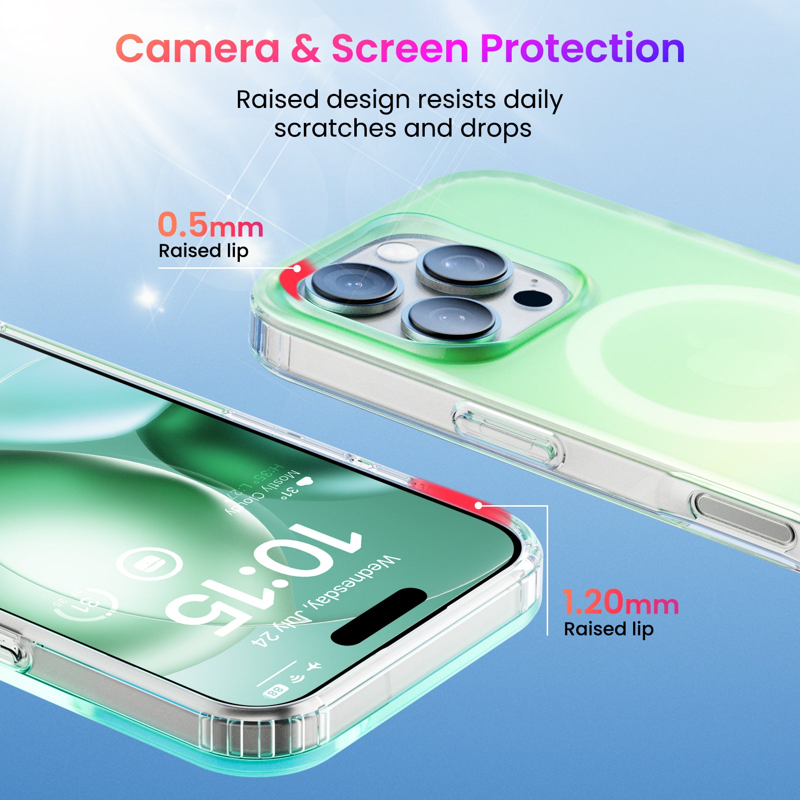 Hue for iPhone 16 Series, Fluorescent Gradient, Compatible with Magsafe
