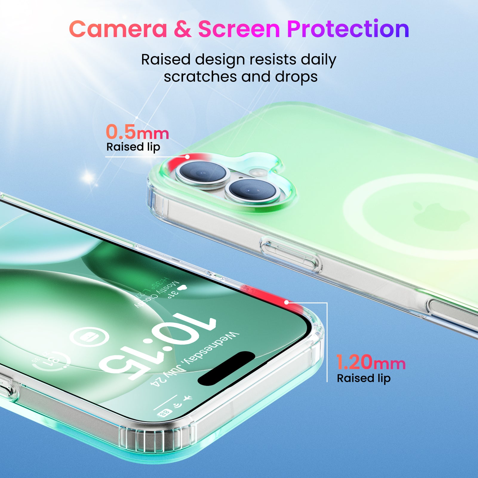 Hue for iPhone 16 Series, Fluorescent Gradient, Compatible with Magsafe