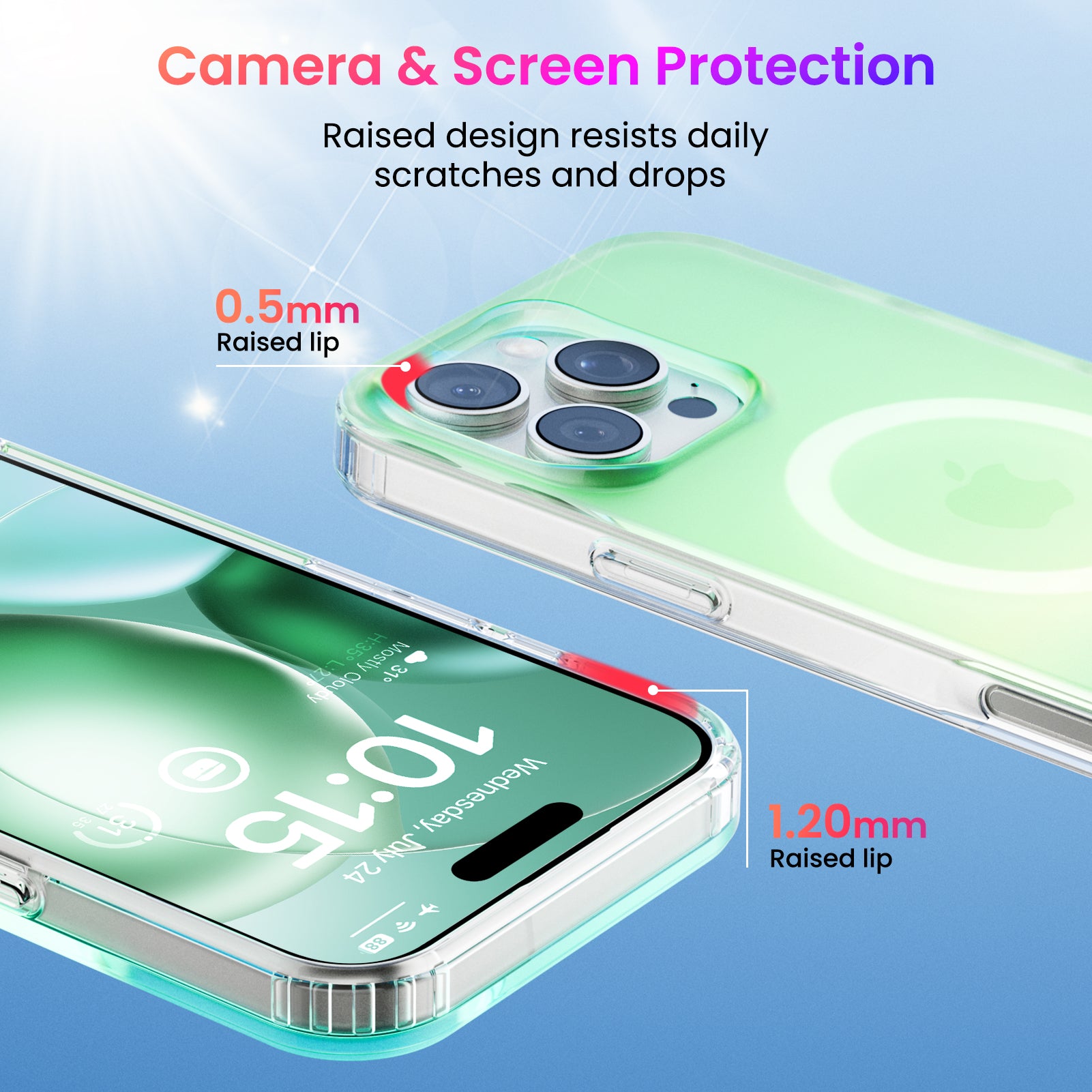Hue for iPhone 16 Series, Fluorescent Gradient, Compatible with Magsafe