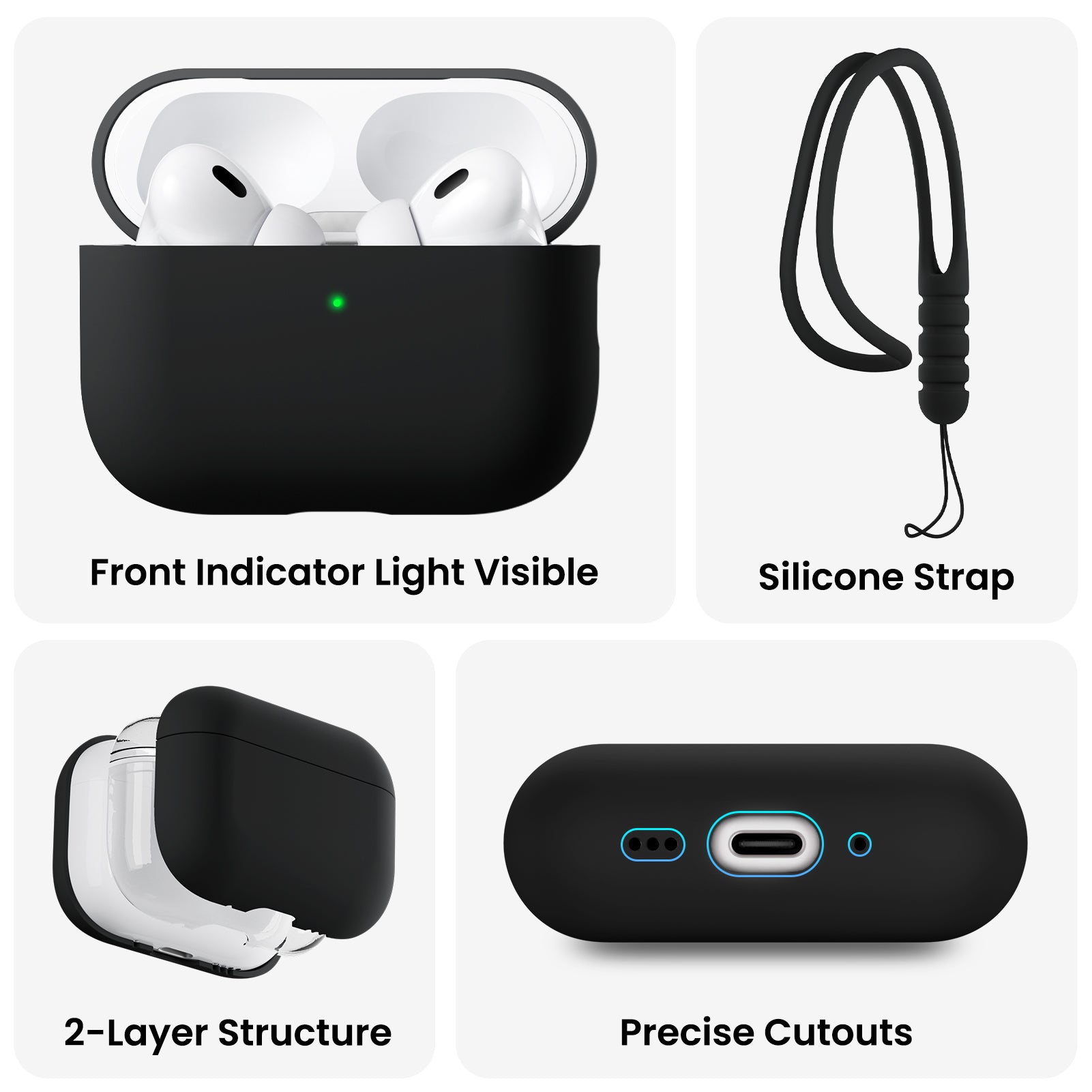 Liquid Silicone AirPods Pro 3 with Lanyard