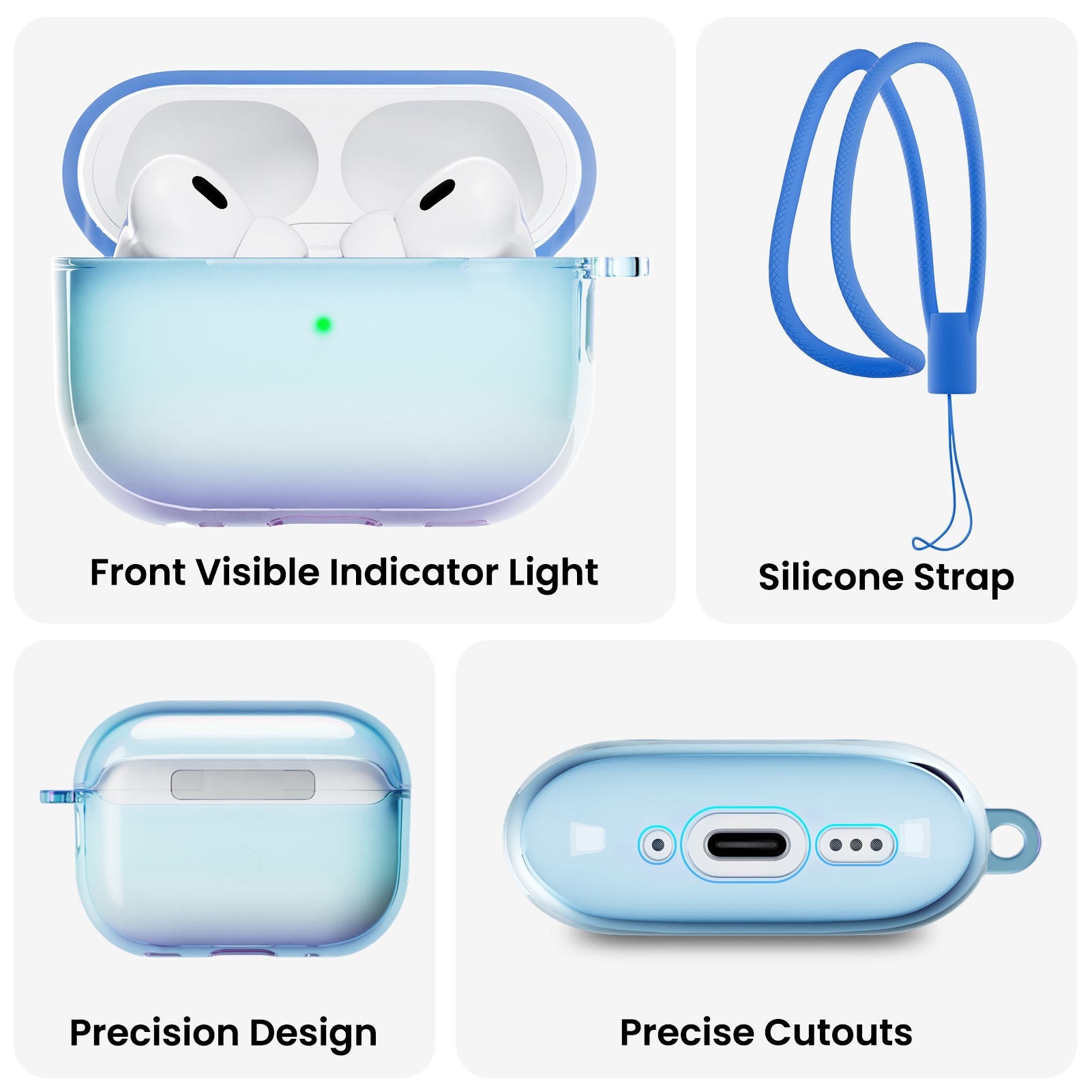 Iridescent AirPods Pro 2 with Lanyard