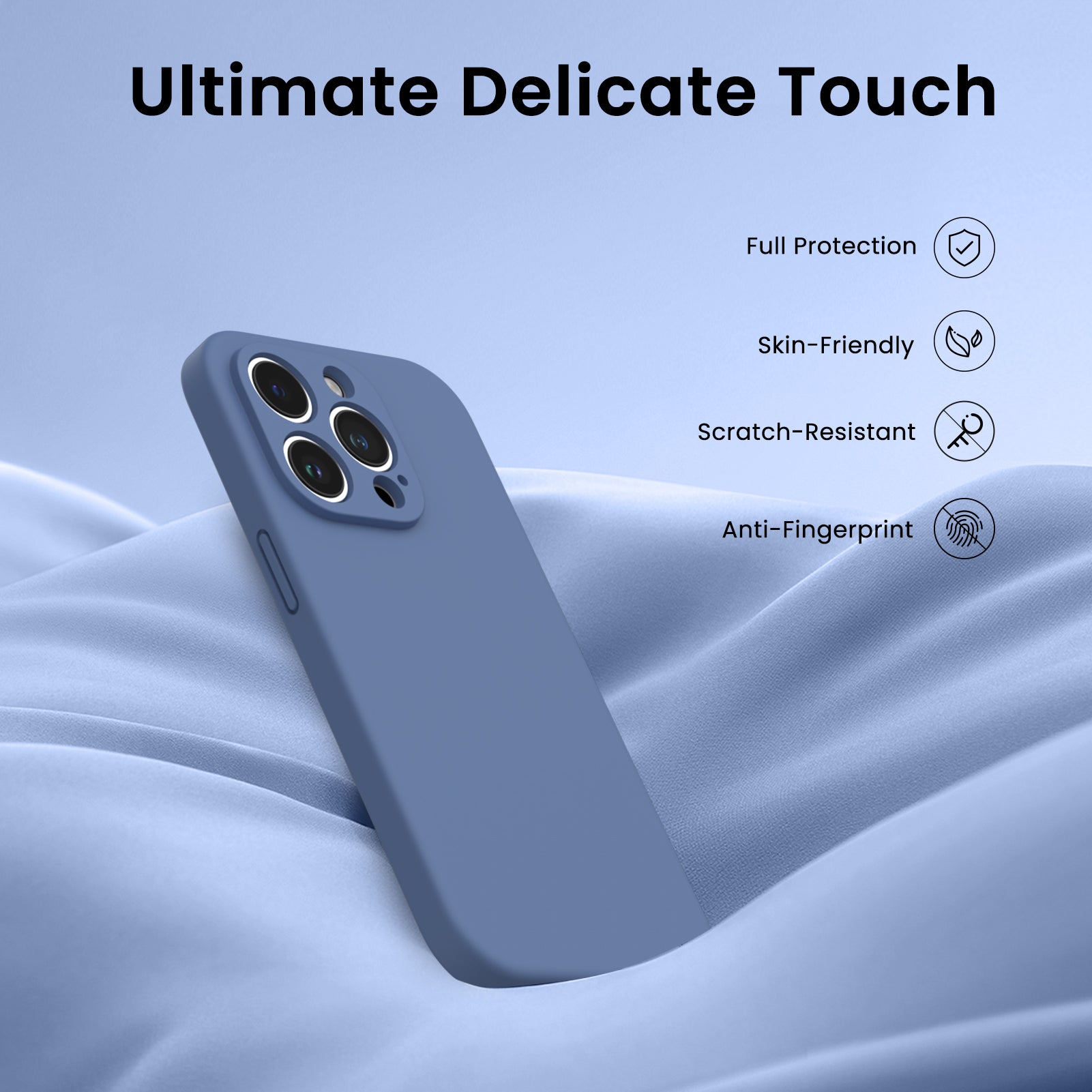 Liquid Silicone iPhone 14 Pro Max Case with Camera Protection and 2 Screen Protectors