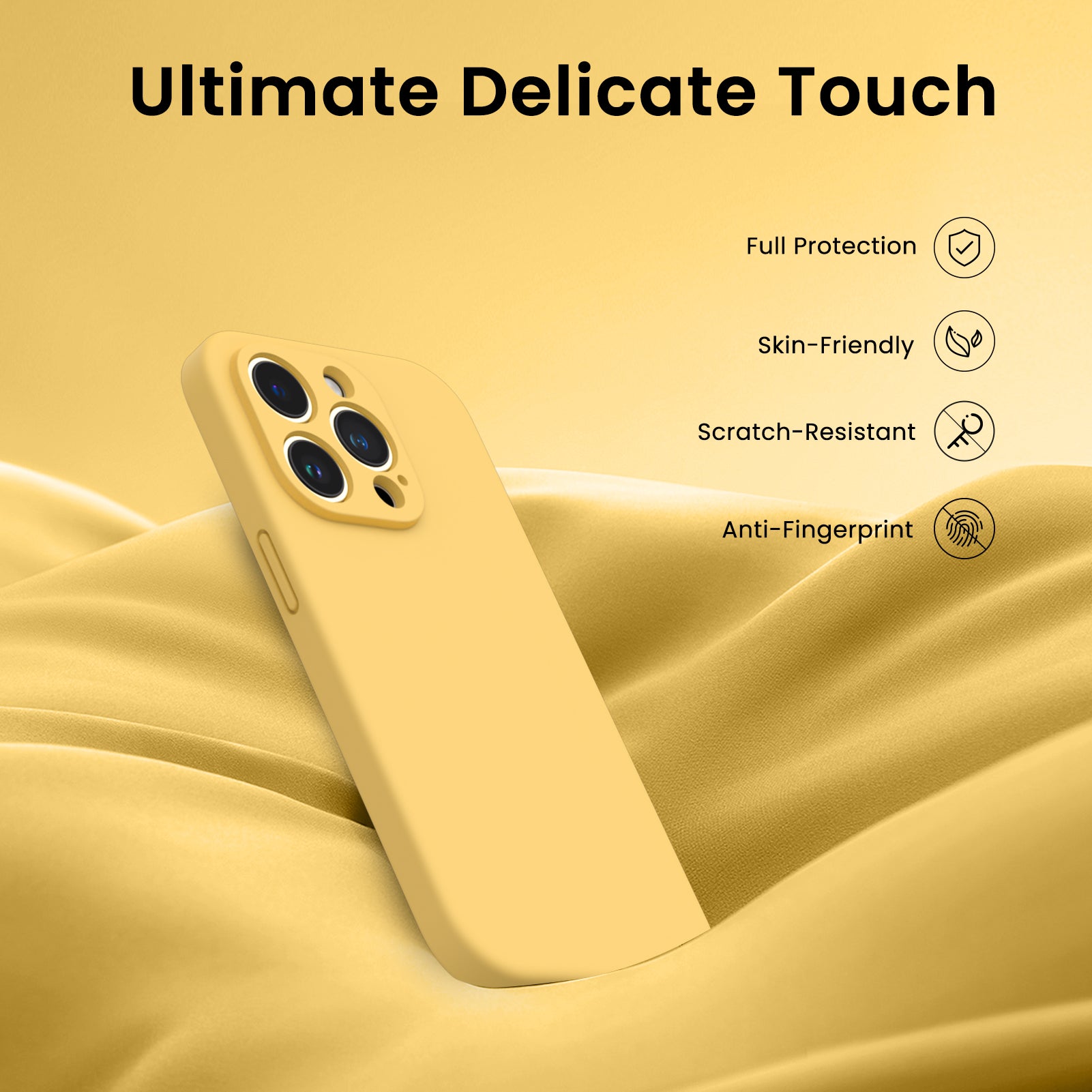 Liquid Silicone iPhone 14 Pro Max Case with Camera Protection and 2 Screen Protectors