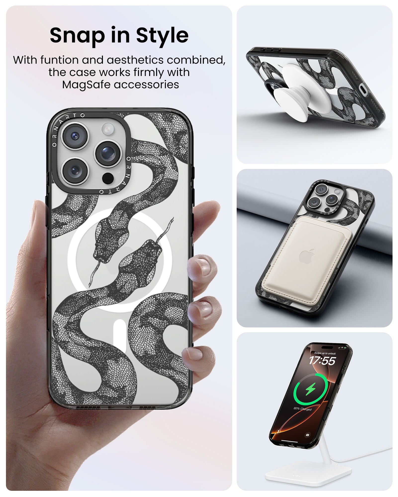 Patterned Clear Cases for iPhone 16 Pro / Pro Max