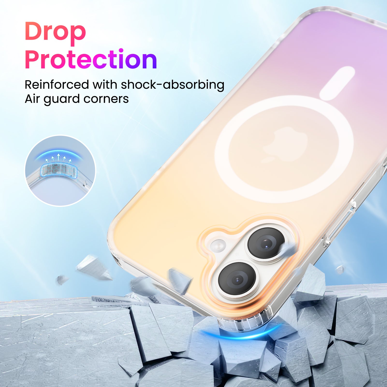 Hue for iPhone 16 Series, Fluorescent Gradient, Compatible with Magsafe