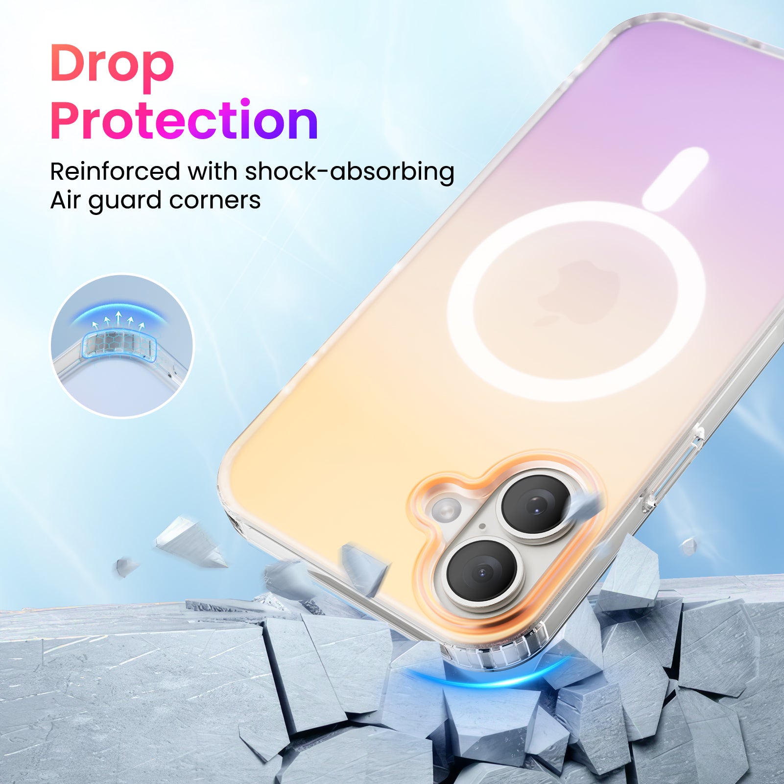 Hue for iPhone 16 Series, Fluorescent Gradient, Compatible with Magsafe