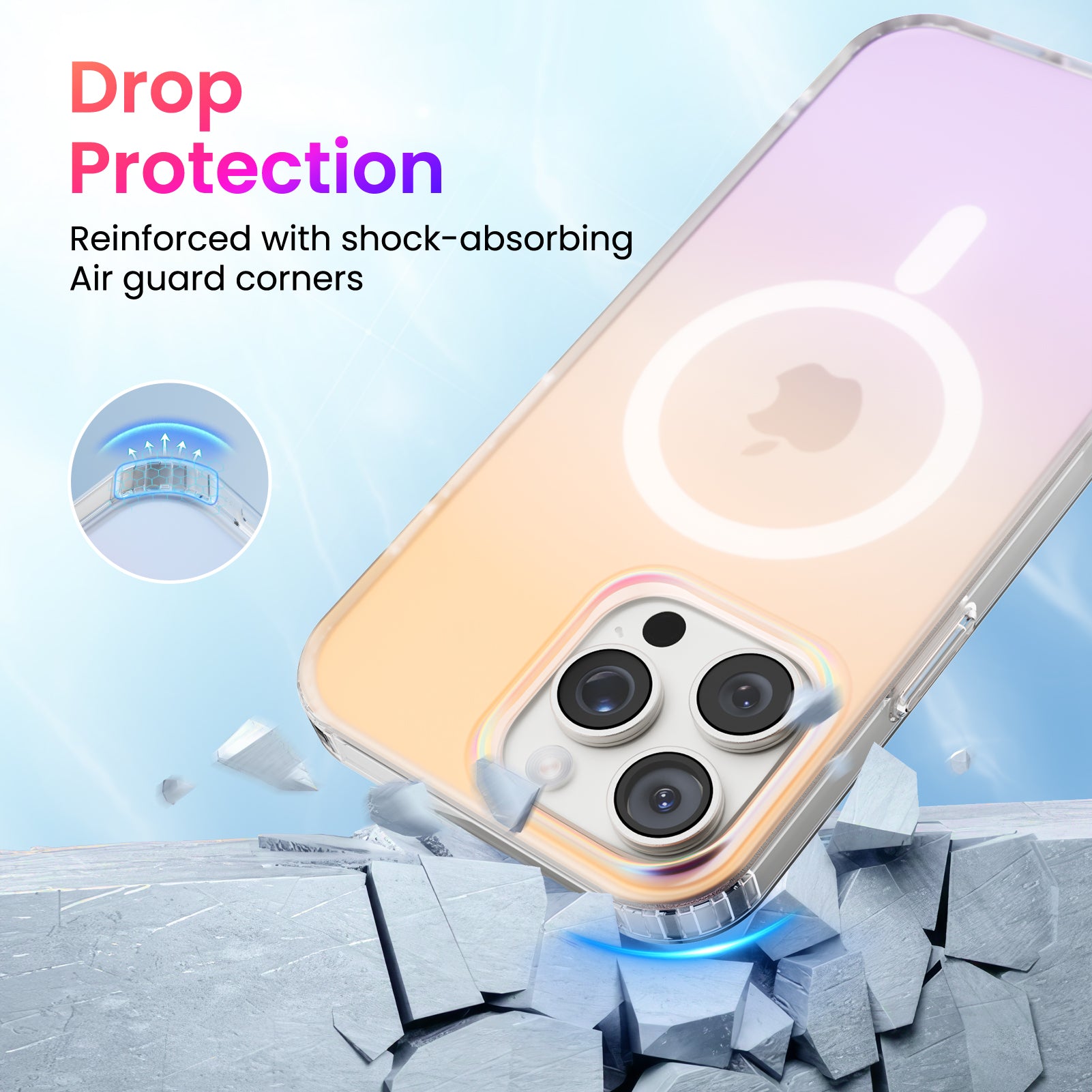Hue for iPhone 16 Series, Fluorescent Gradient, Compatible with Magsafe