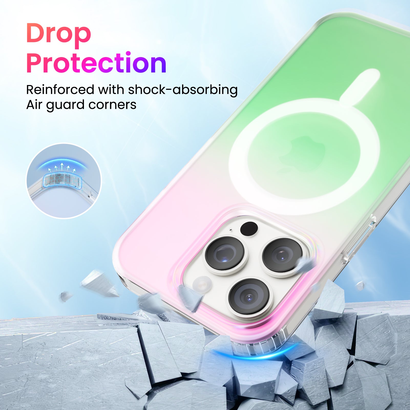 Hue for iPhone 16 Series, Fluorescent Gradient, Compatible with Magsafe