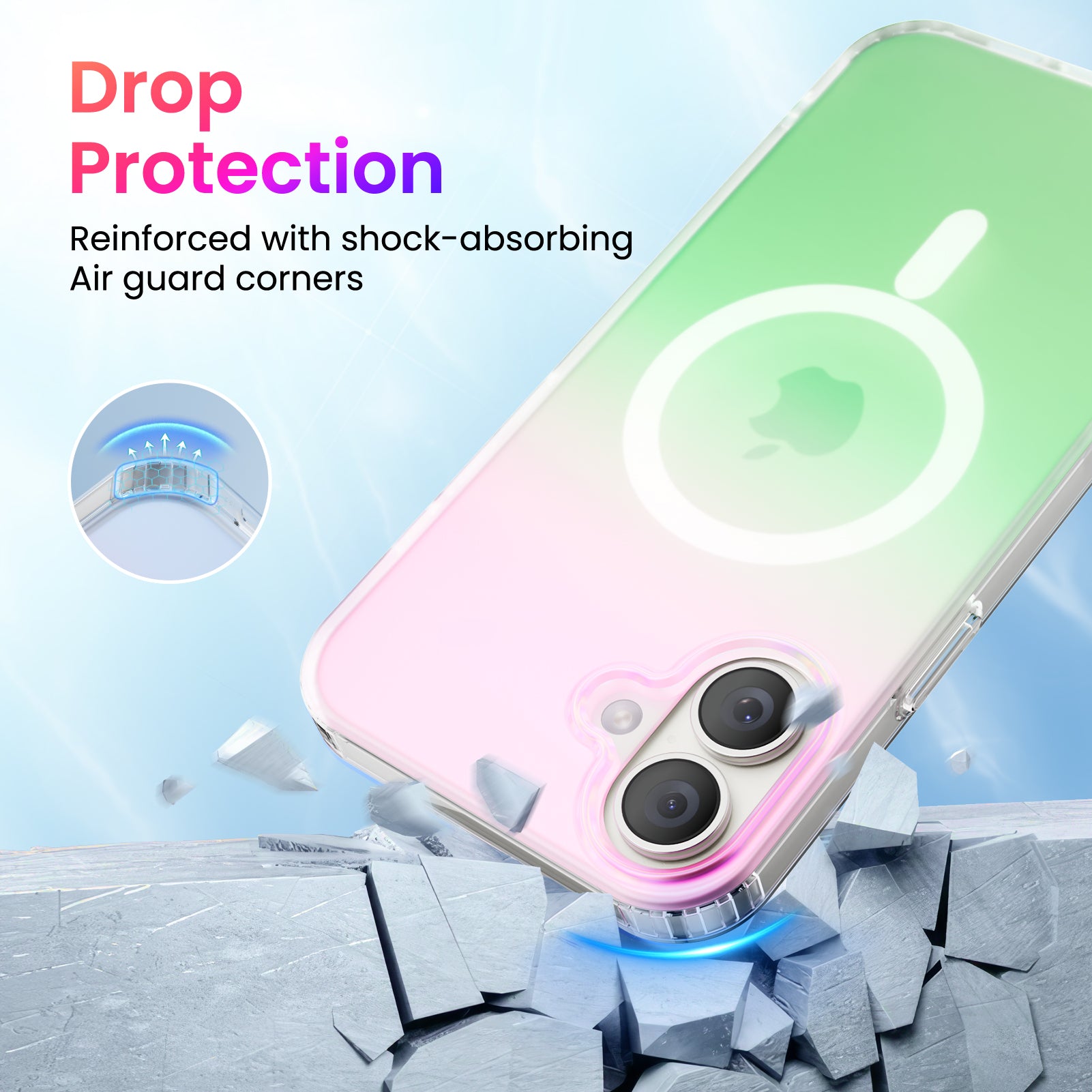 Hue for iPhone 16 Series, Fluorescent Gradient, Compatible with Magsafe
