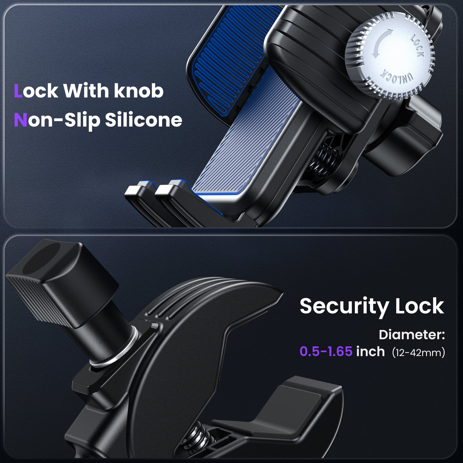 S3 Bike Phone Holder, Rotatable Motorcycle Phone Mount
