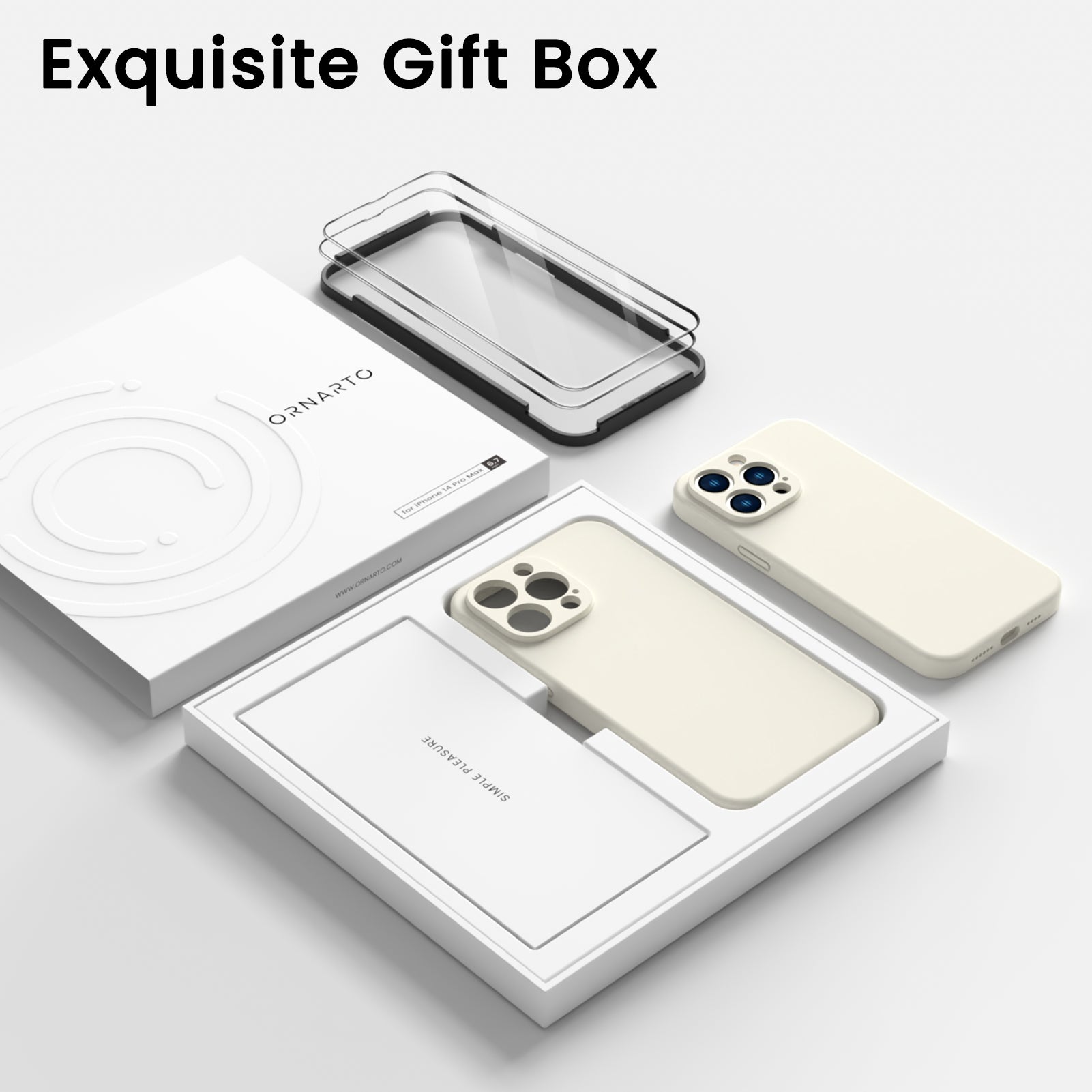 Liquid Silicone iPhone 14 Pro Max Case with Camera Protection and 2 Screen Protectors