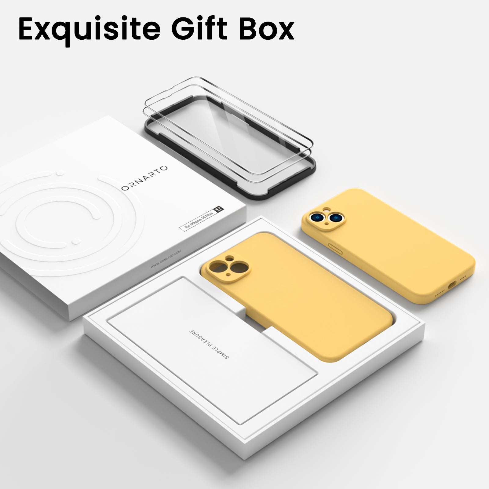Liquid Silicone iPhone 14 Plus Case with Camera Protection and 2 Screen Protectors