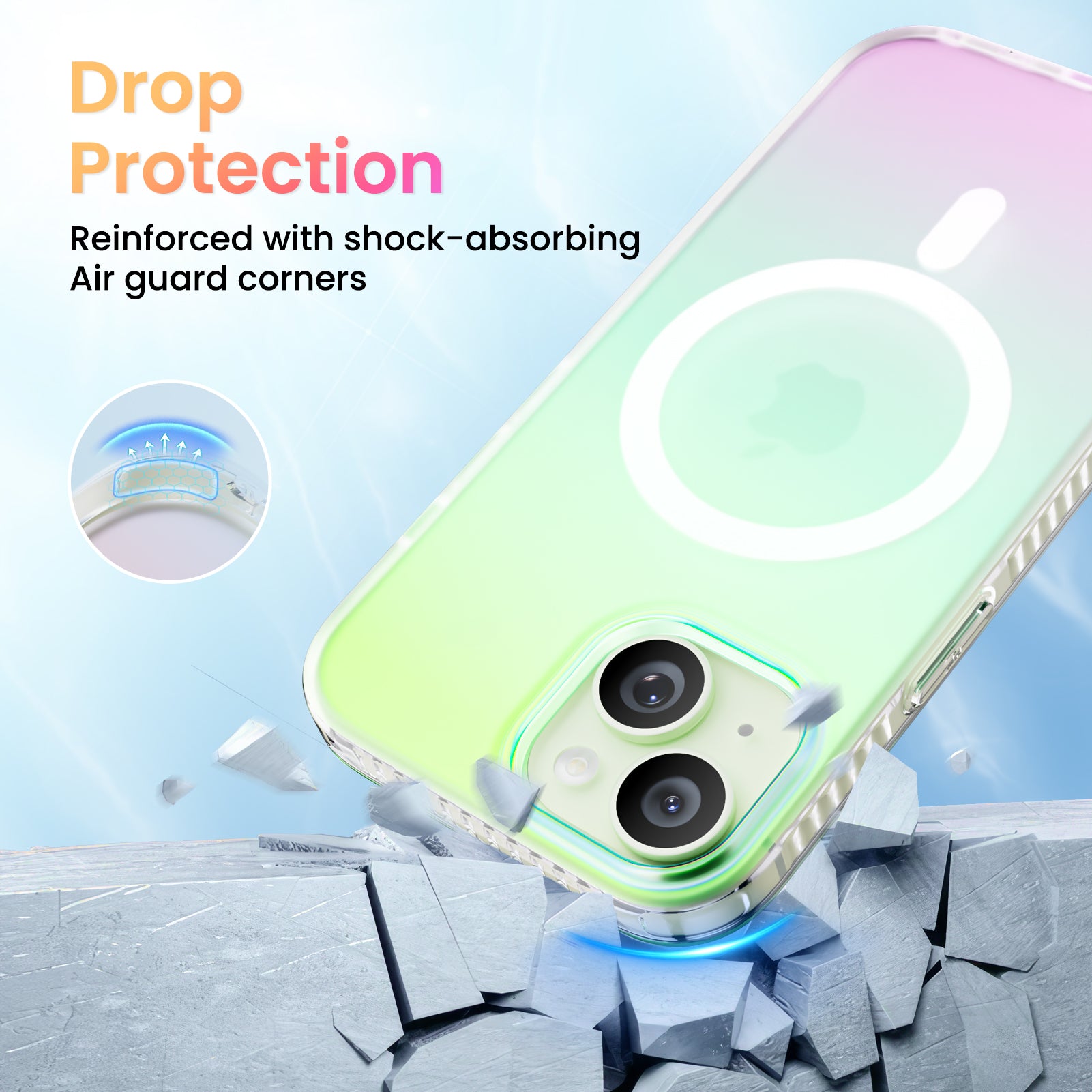 Hue for iPhone 15 Series, Fluorescent Gradient, Compatible with Magsafe