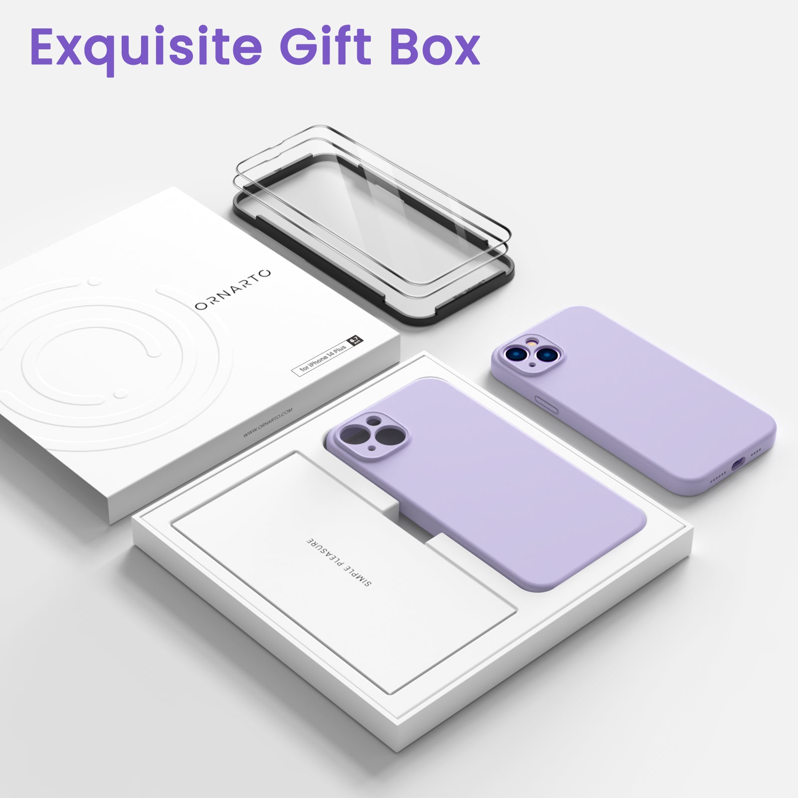 Liquid Silicone iPhone 14 Plus Case with Camera Protection and 2 Screen Protectors