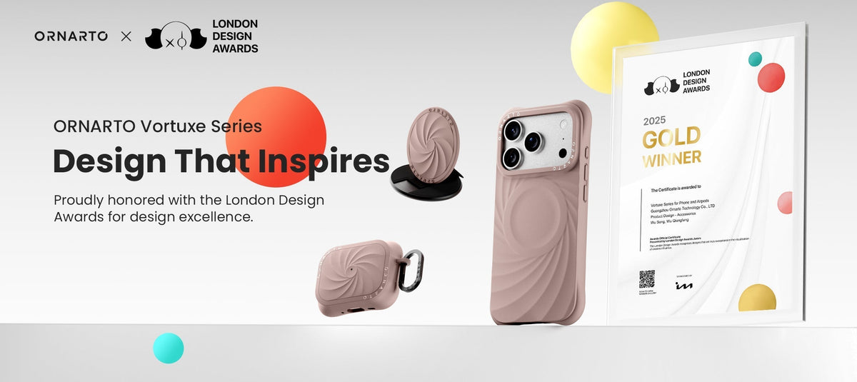 ORNARTO Vortuxe iPhone case and AirPods case