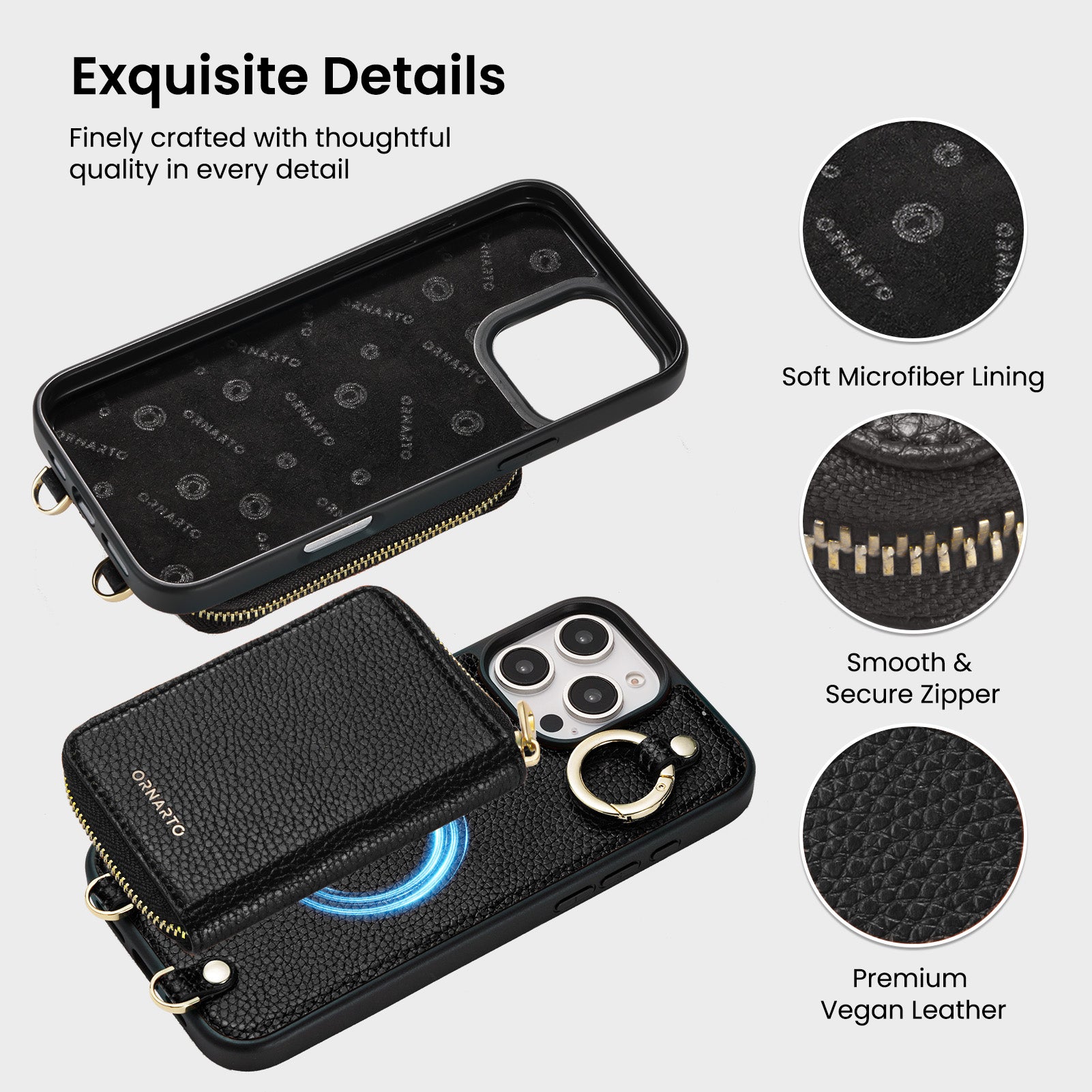 Magnetic Detachable Wallet Case for iPhone 16 Pro / Pro Max