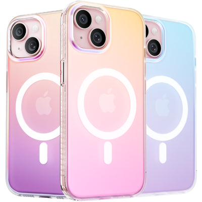 Fluoreszierendes Farbverlauf-MagSafe-Case für die iPhone 15 Serie