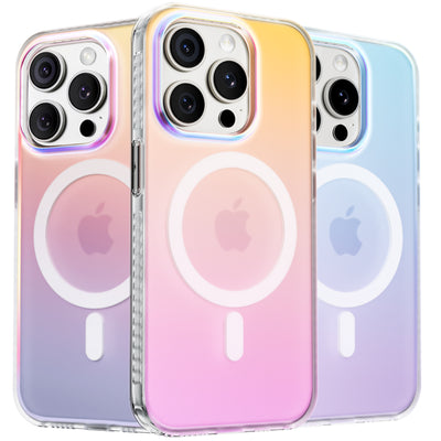 Fluoreszierendes Farbverlauf-MagSafe-Case für die iPhone 15 Serie
