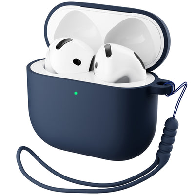 Flüssigsilikon AirPods 4 Hülle (2024) mit Schlüsselband