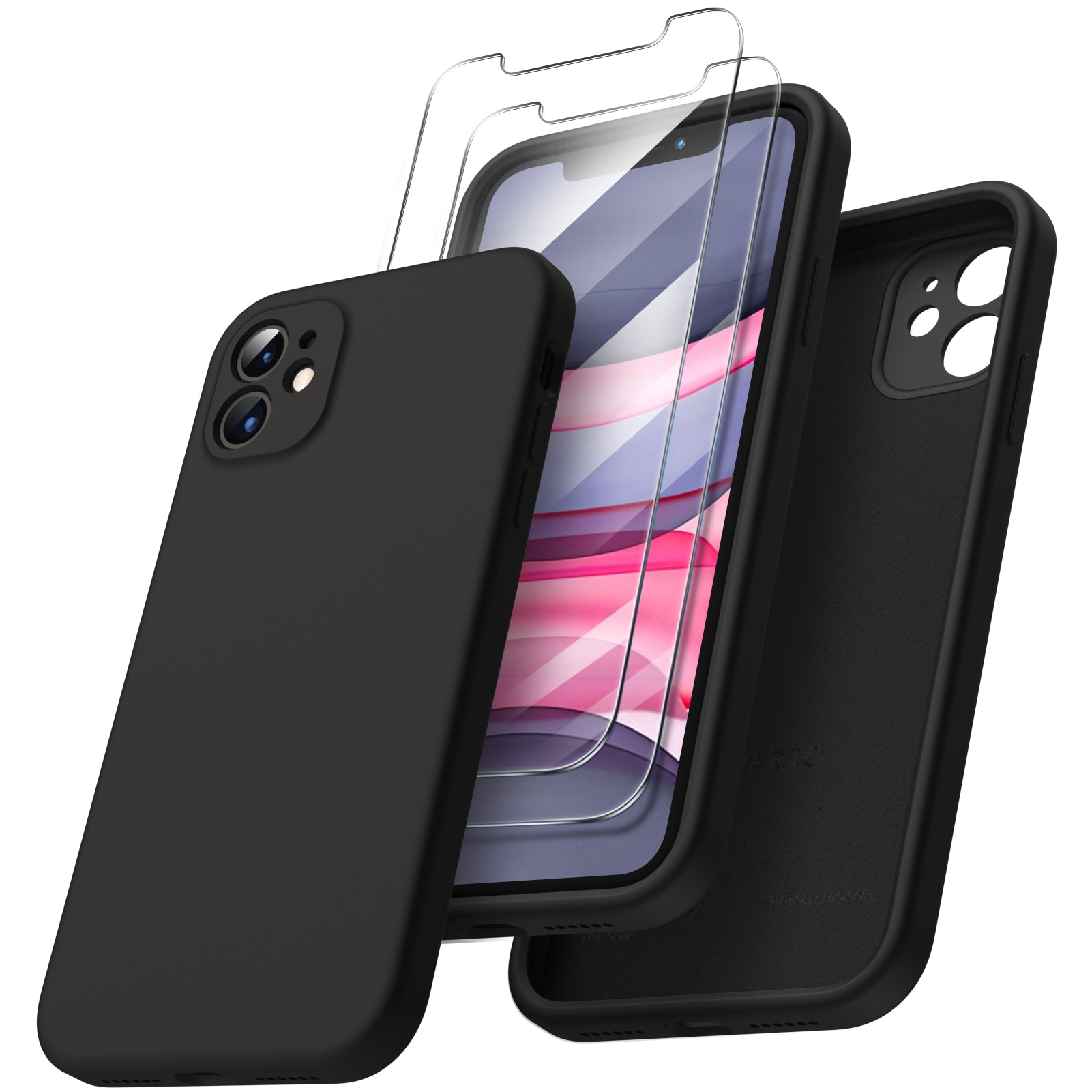 Liquid Silicone iPhone 11 Case with Camera Protection and 2 Screen Protectors