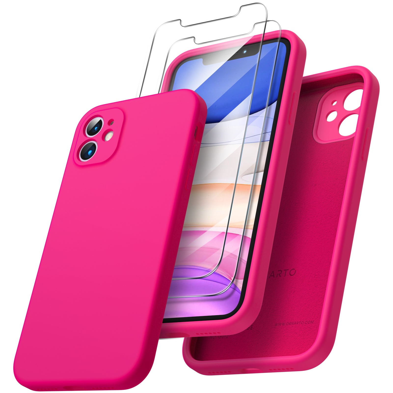 Liquid Silicone iPhone 11 Case with Camera Protection and 2 Screen Protectors