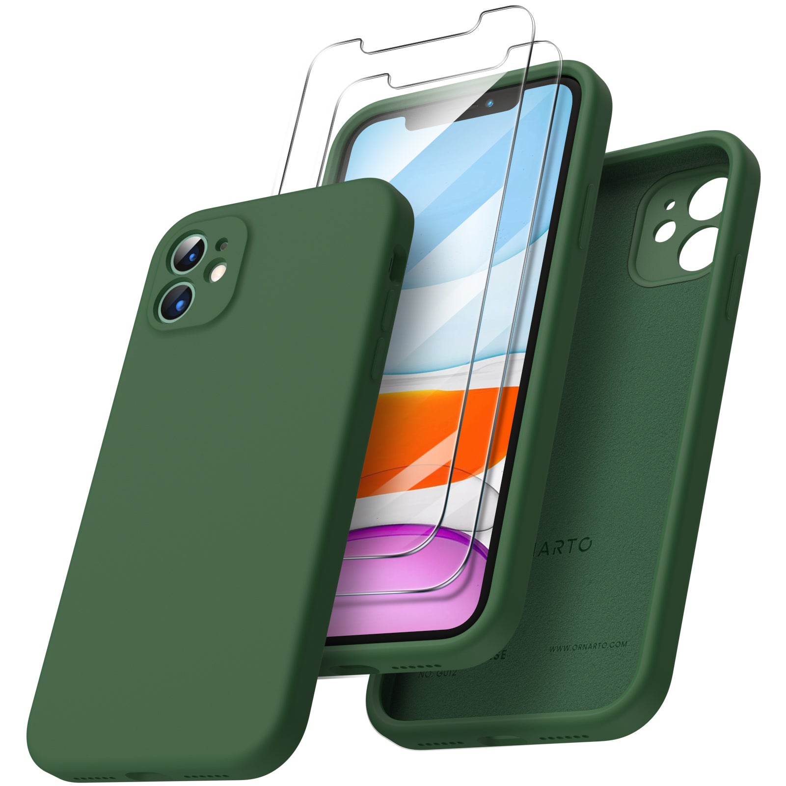 Liquid Silicone iPhone 11 Case with Camera Protection and 2 Screen Protectors
