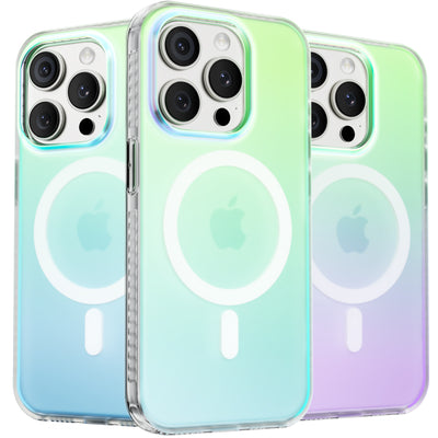 Fluoreszierendes Farbverlauf-MagSafe-Case für die iPhone 15 Serie