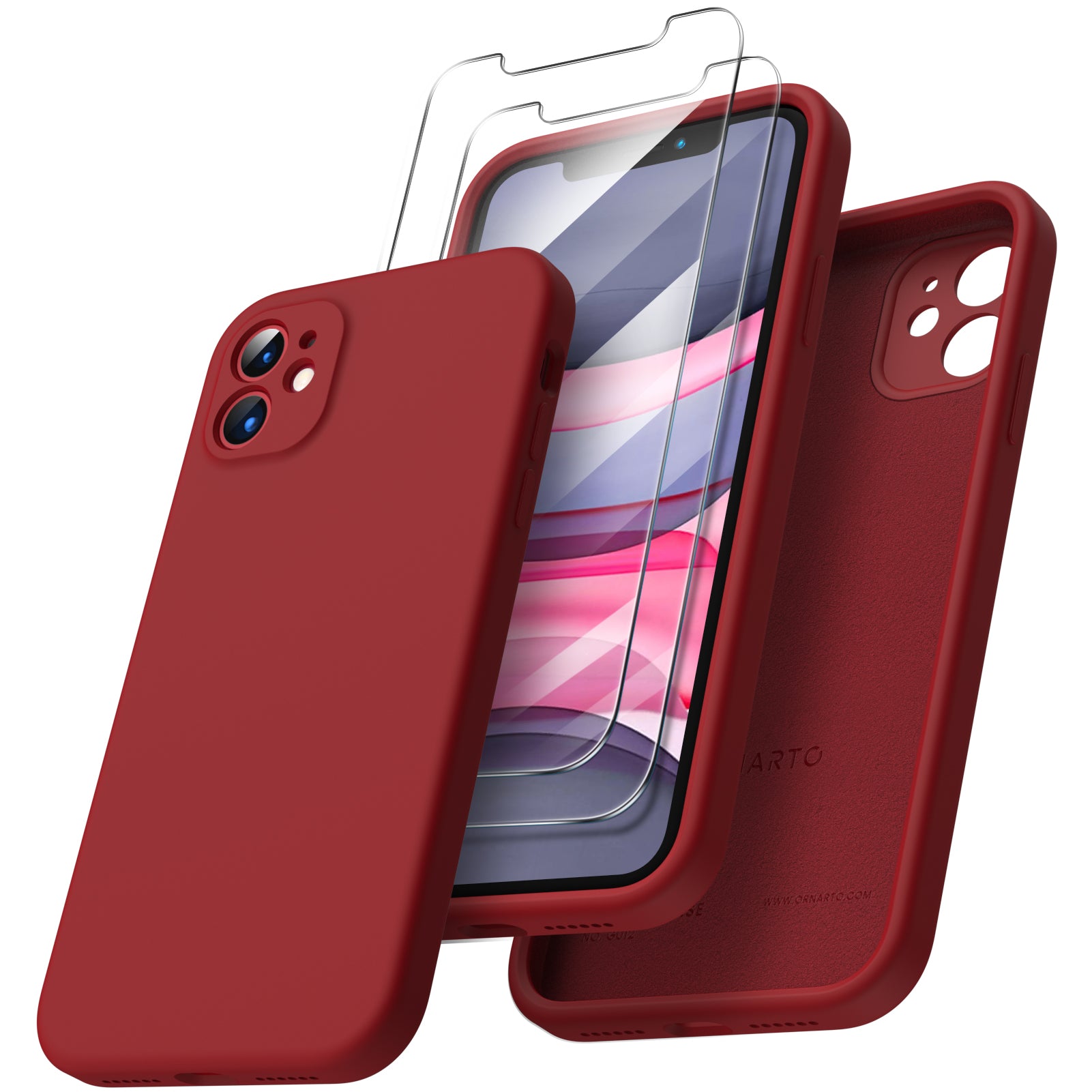 Liquid Silicone iPhone 11 Case with Camera Protection and 2 Screen Protectors