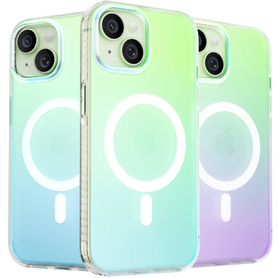Fluoreszierendes Farbverlauf-MagSafe-Case für die iPhone 15 Serie