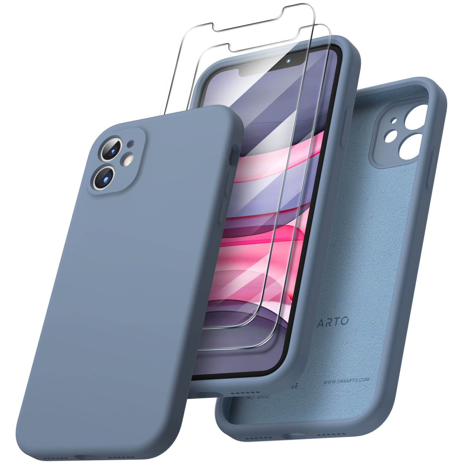 Liquid Silicone iPhone 11 Case with Camera Protection and 2 Screen Protectors