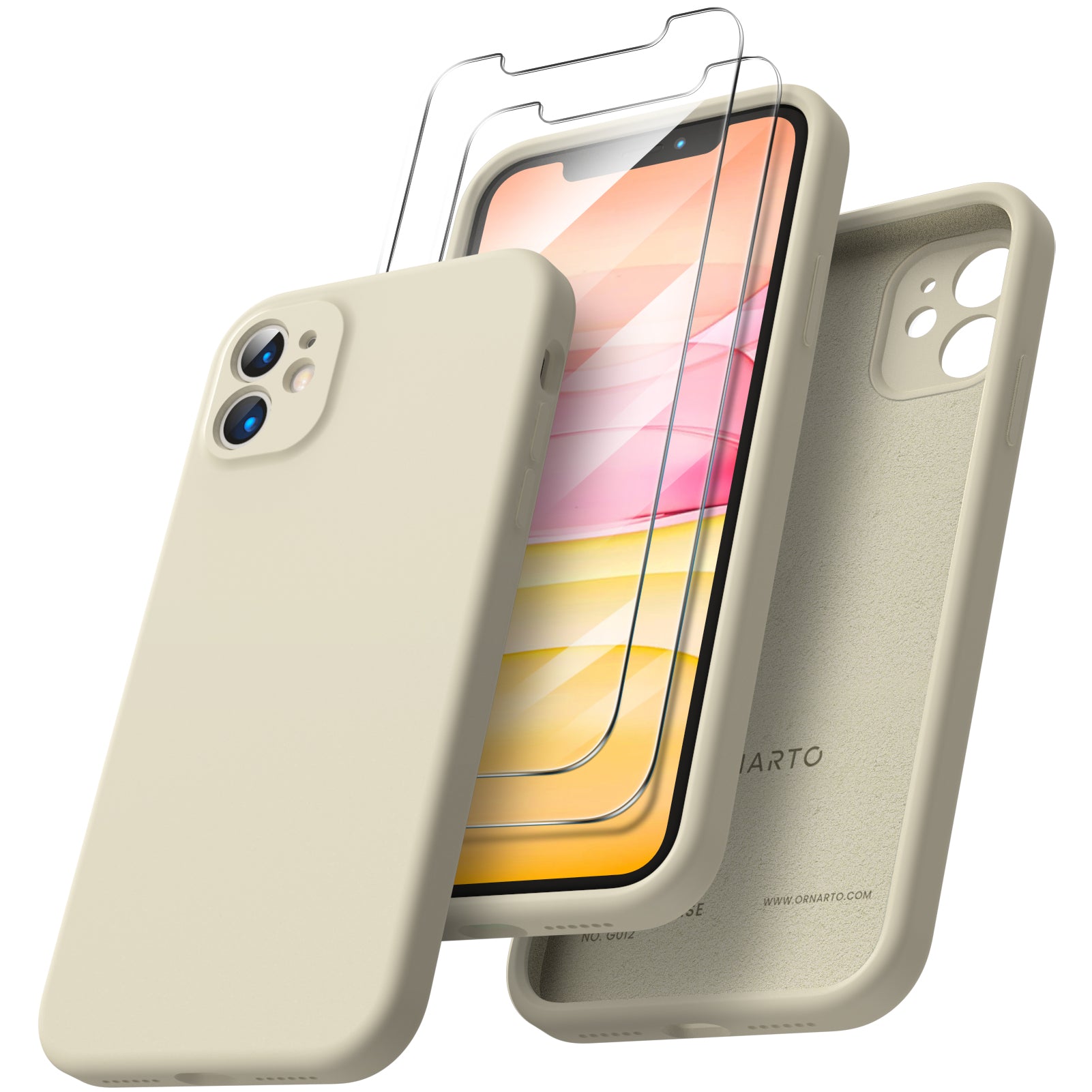 Liquid Silicone iPhone 11 Case with Camera Protection and 2 Screen Protectors