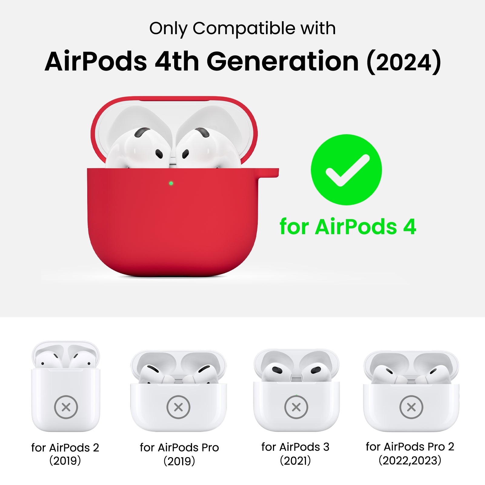 Liquid Silicone AirPods 4 Case(2024) with Lanyard