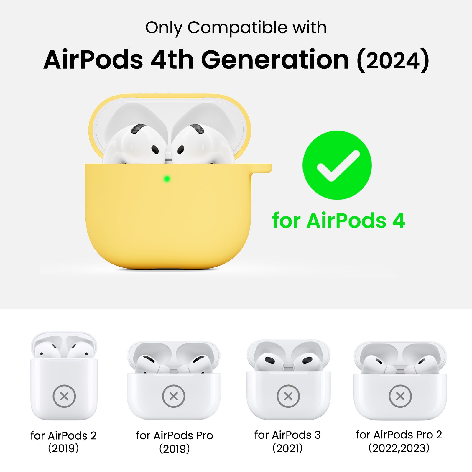 Liquid Silicone AirPods 4 Case(2024) with Lanyard