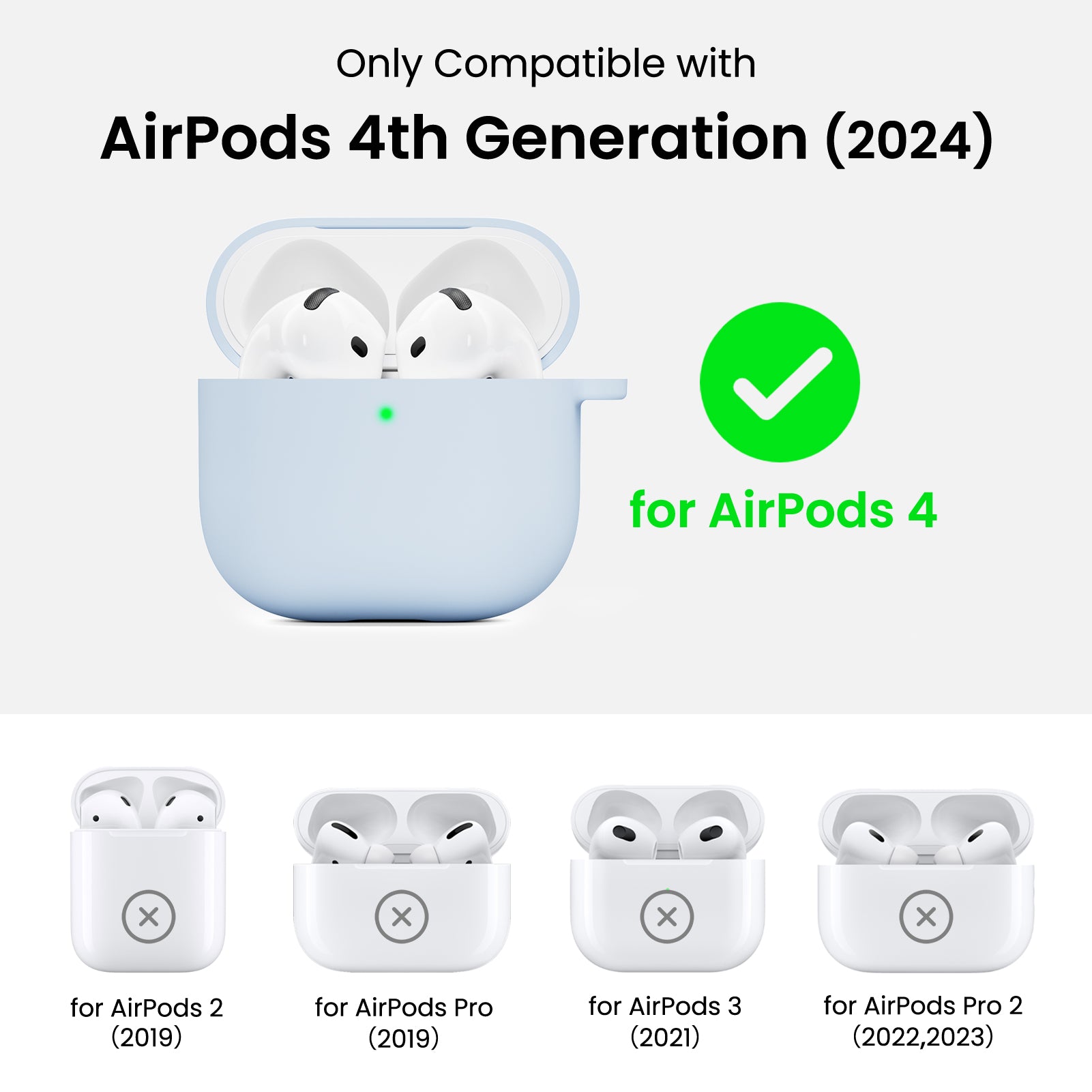 Liquid Silicone AirPods 4 Case(2024) with Lanyard