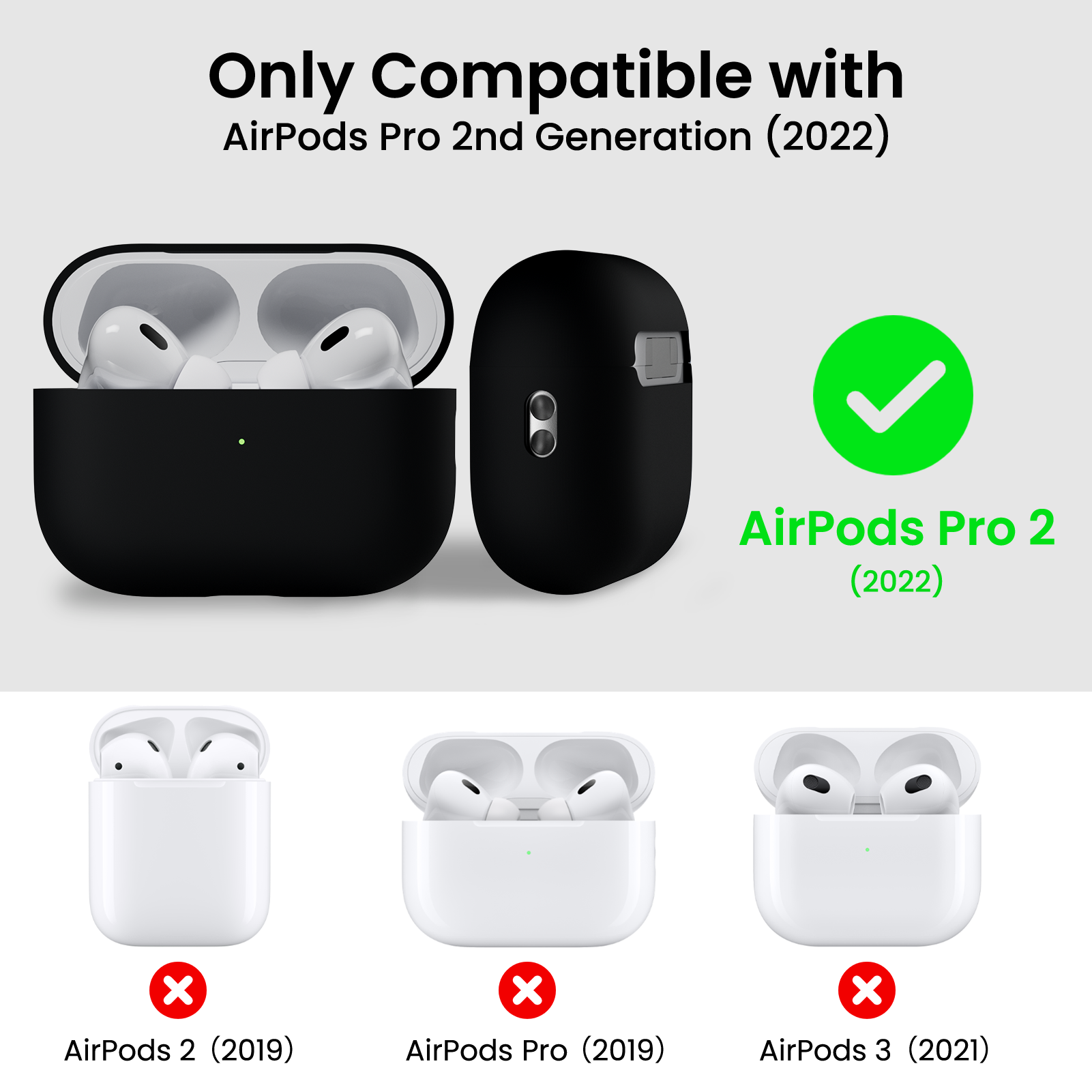 Liquid Silicone AirPods Pro 2 Case(2022) with Lanyard
