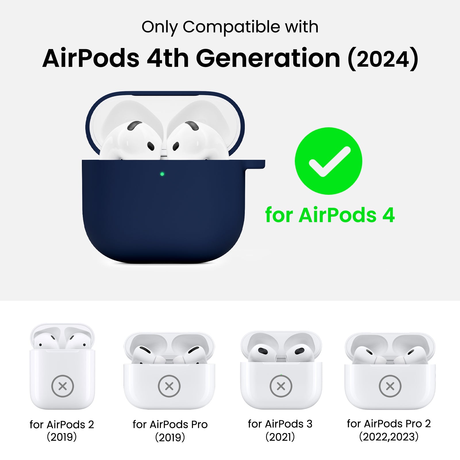 Liquid Silicone AirPods 4 Case(2024) with Lanyard