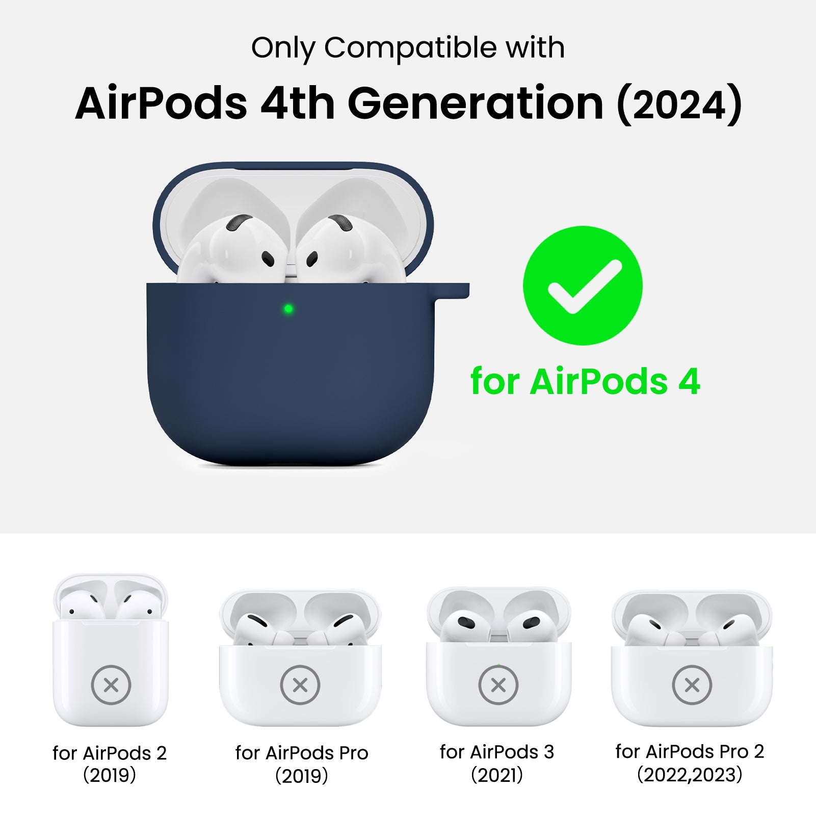 Liquid Silicone AirPods 4 Case(2024) with Lanyard