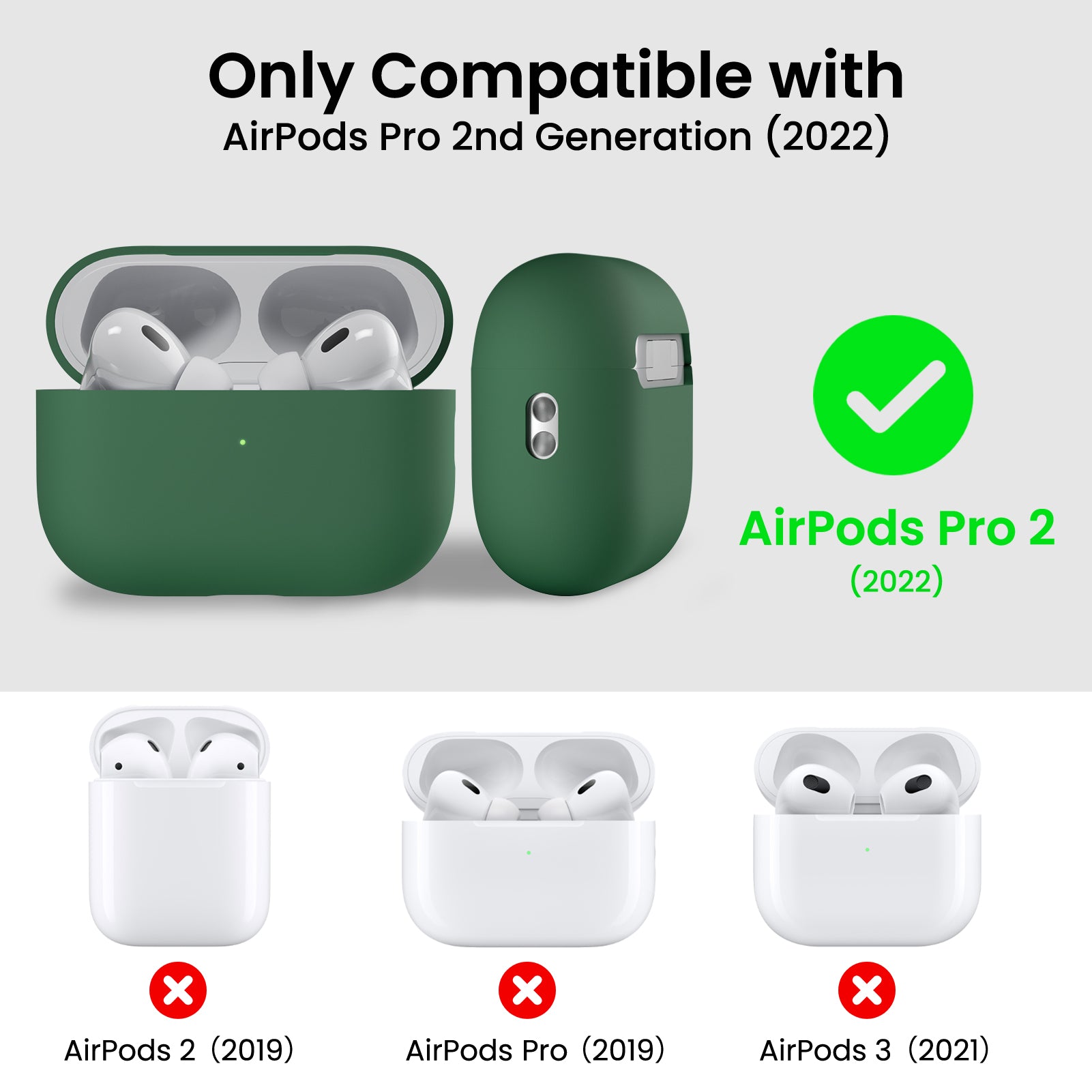 Liquid Silicone AirPods Pro 2 Case(2022) with Lanyard