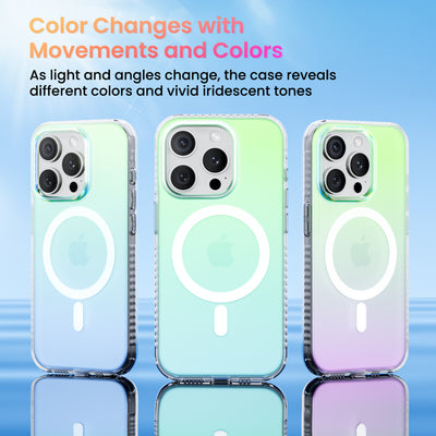 Fluoreszierendes Farbverlauf-MagSafe-Case für die iPhone 15 Serie