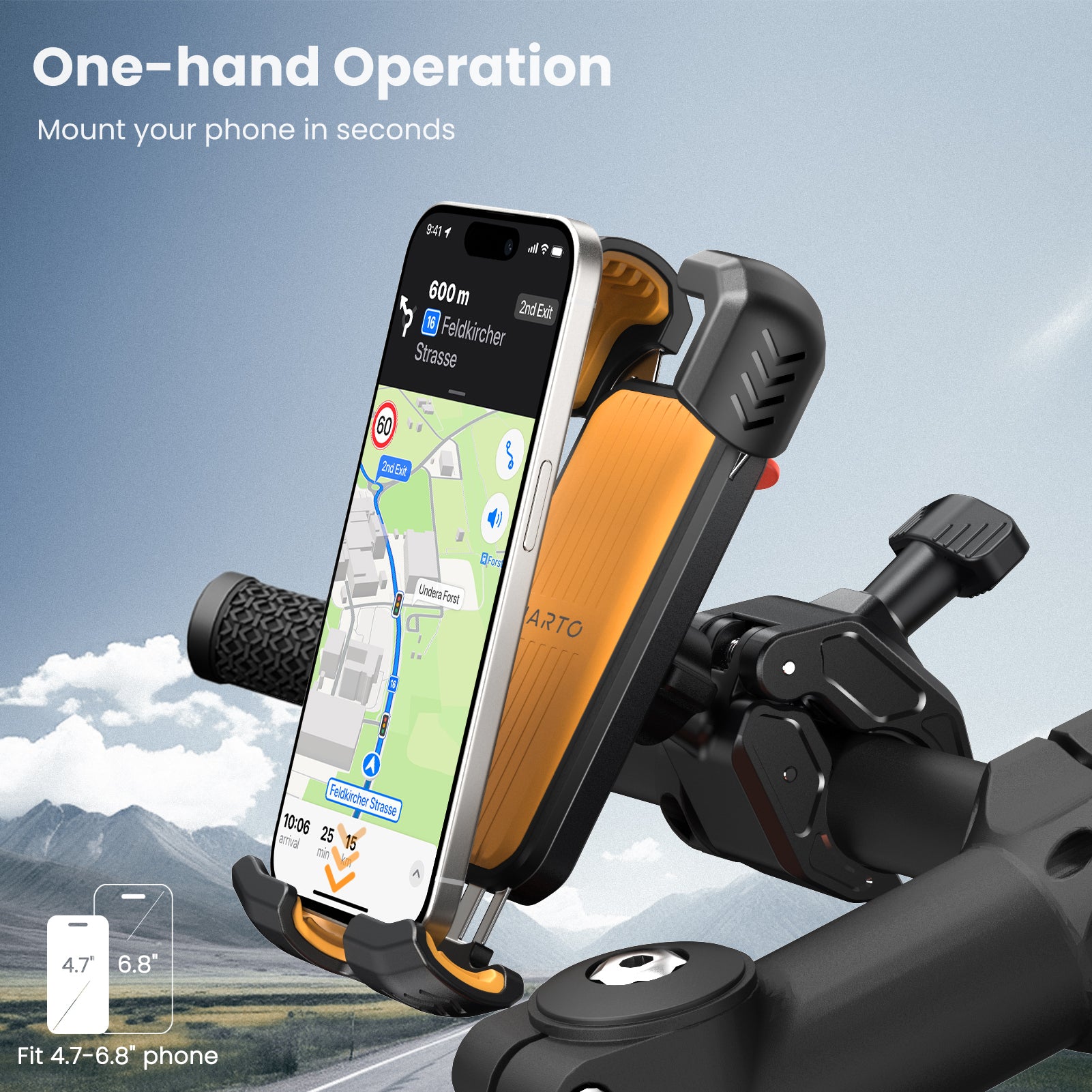 S2 Bike Phone Holder, Rotatable Motorcycle Phone Mount