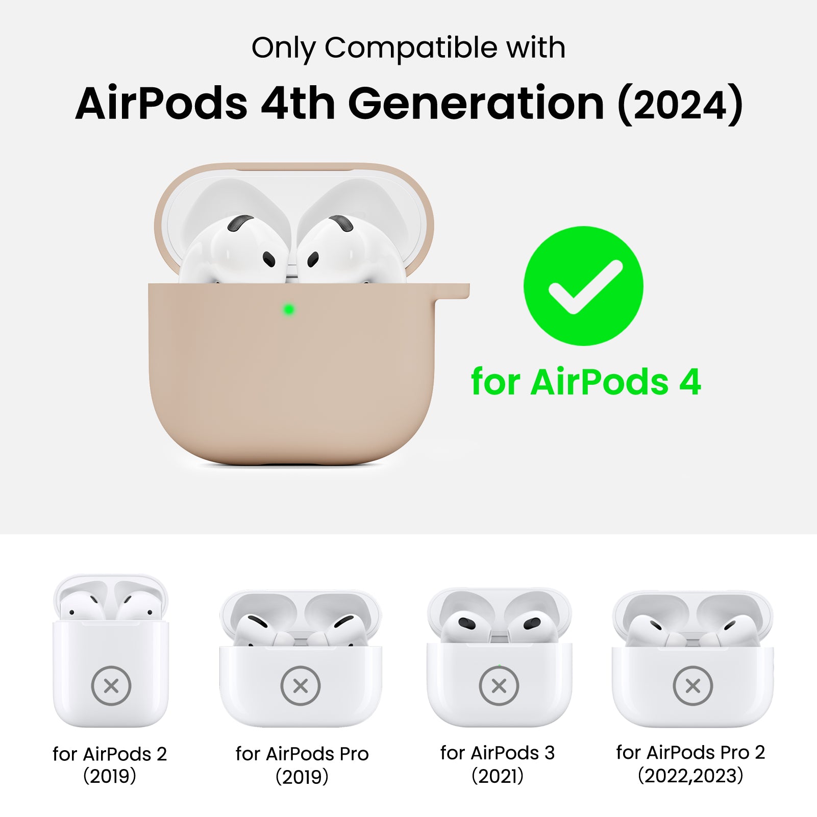 Liquid Silicone AirPods 4 Case(2024) with Lanyard
