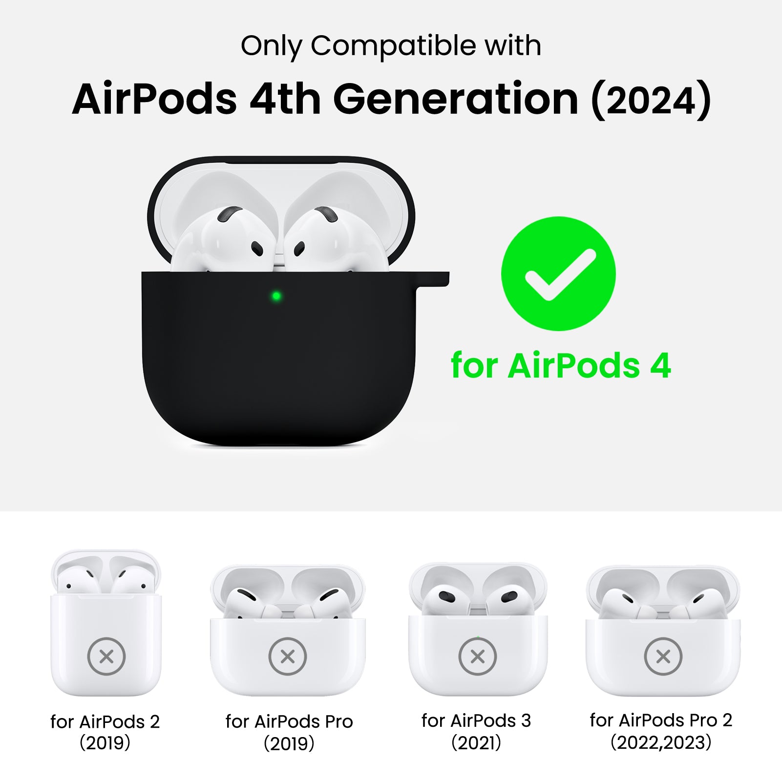 Liquid Silicone AirPods 4 Case(2024) with Lanyard