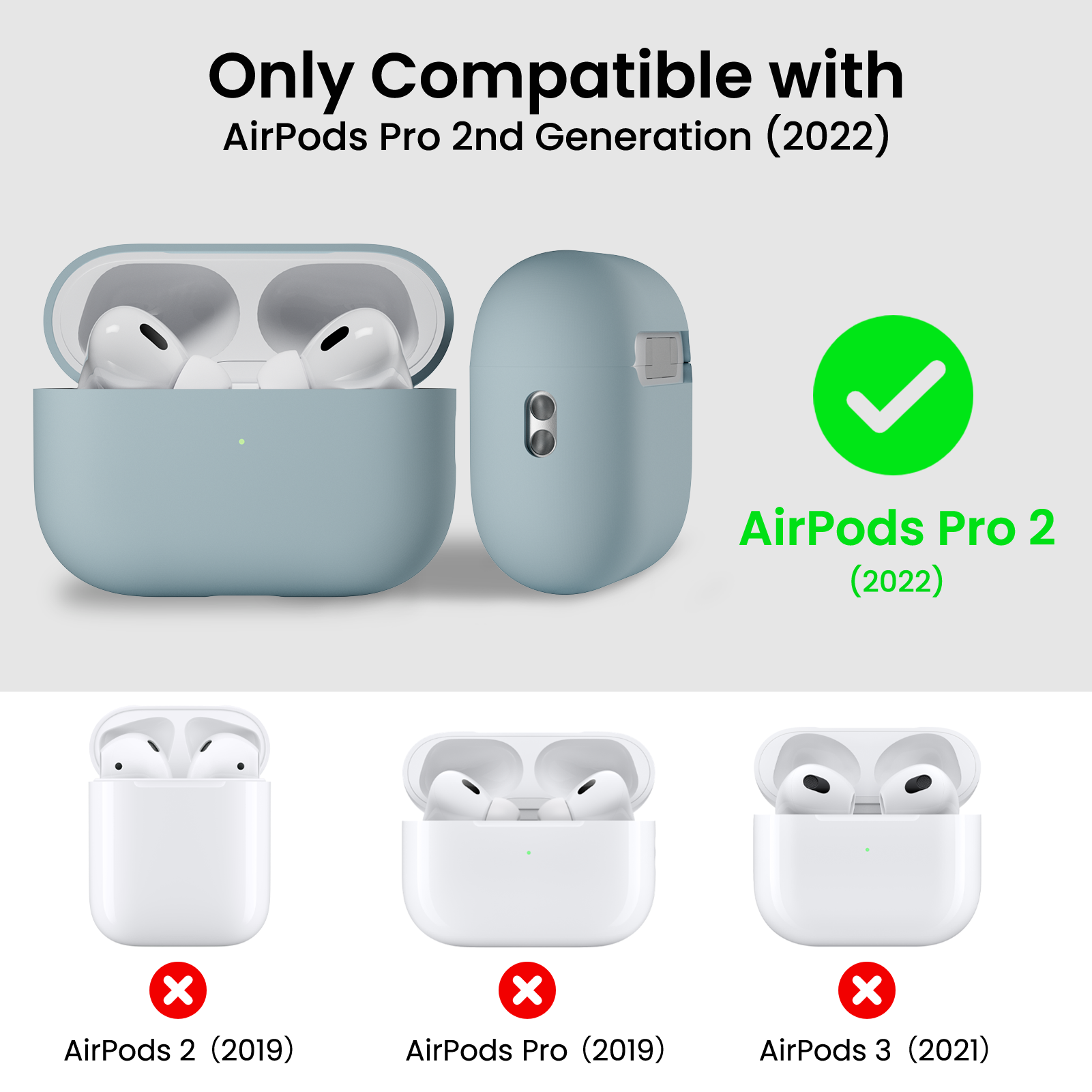 Liquid Silicone AirPods Pro 2 Case(2022) with Lanyard