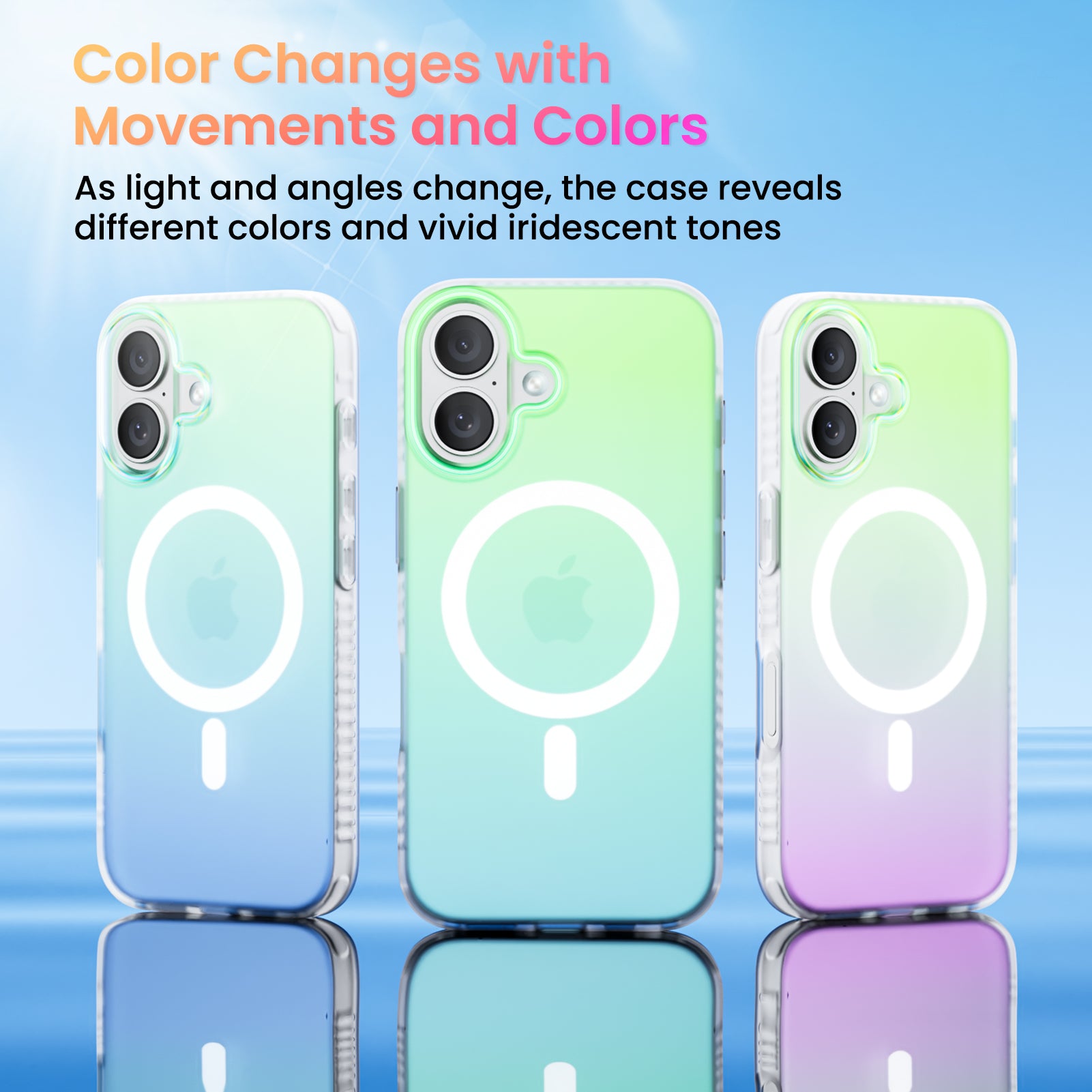 Hue for iPhone 16 Series, Fluorescent Gradient, Compatible with Magsafe